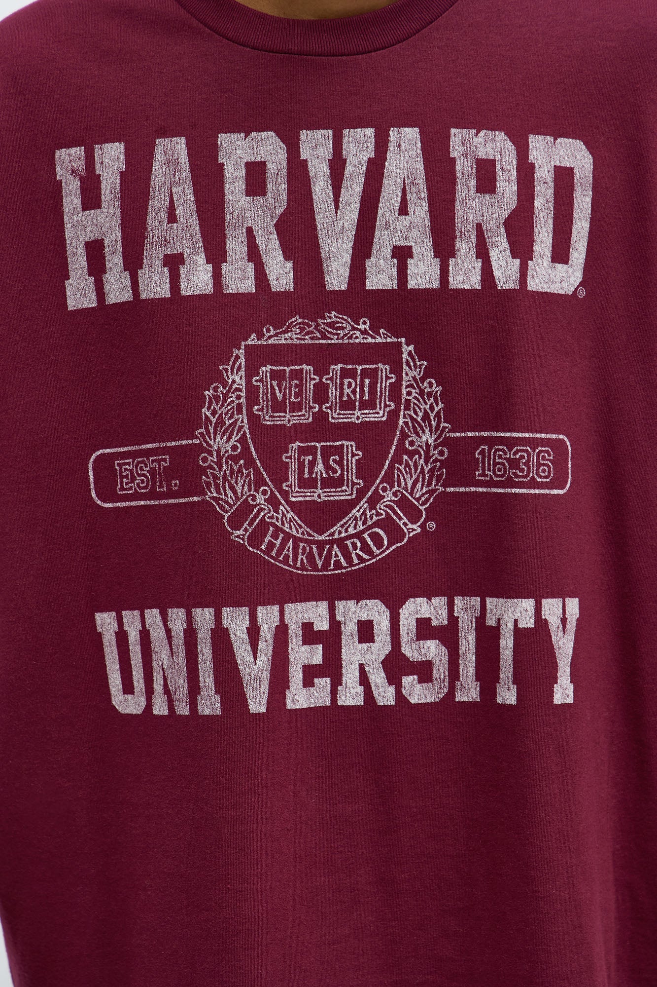 Harvard University Boxy Short Sleeve Tee - Burgundy