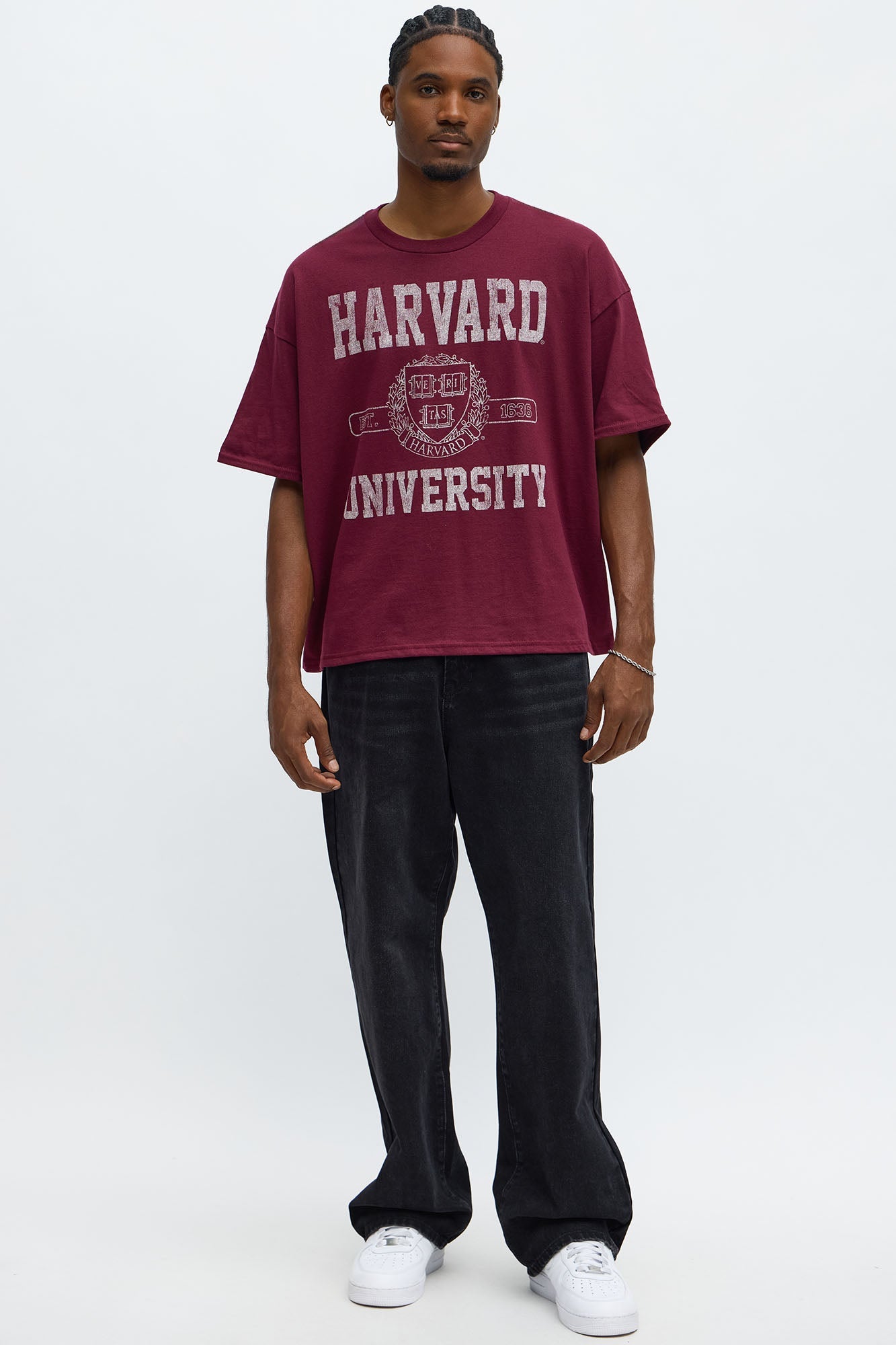 Harvard University Boxy Short Sleeve Tee - Burgundy