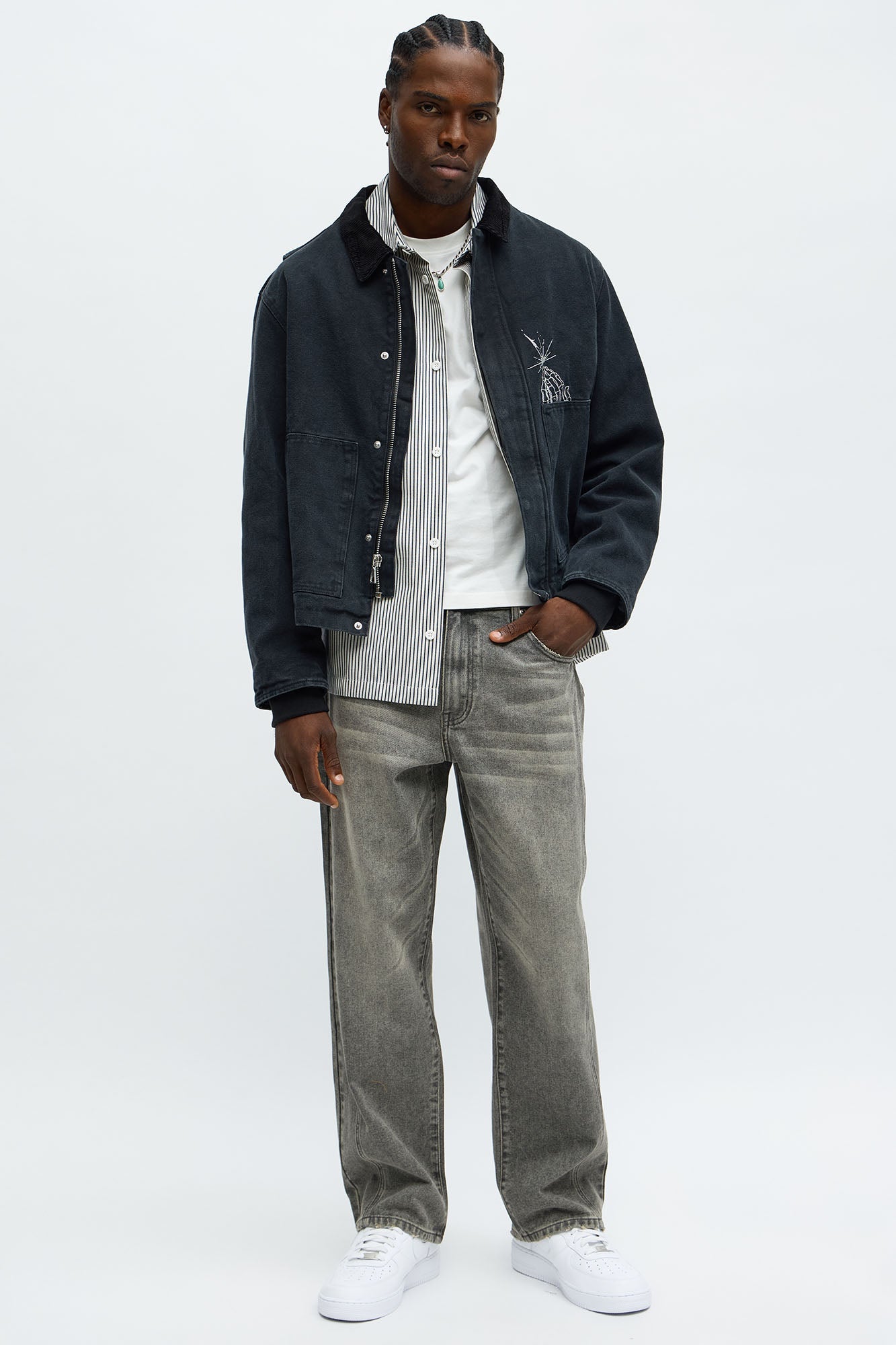 Relaxed Straight Panel Down Now Jean - Grey