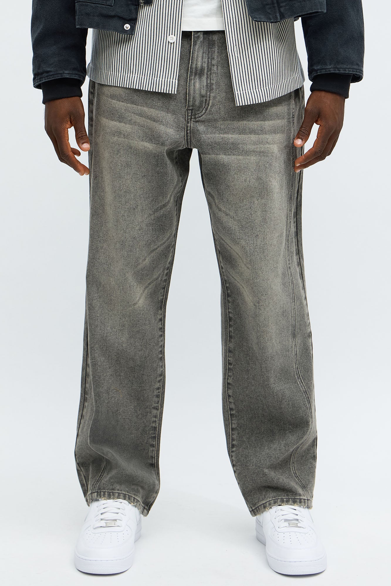 Relaxed Straight Panel Down Now Jean - Grey