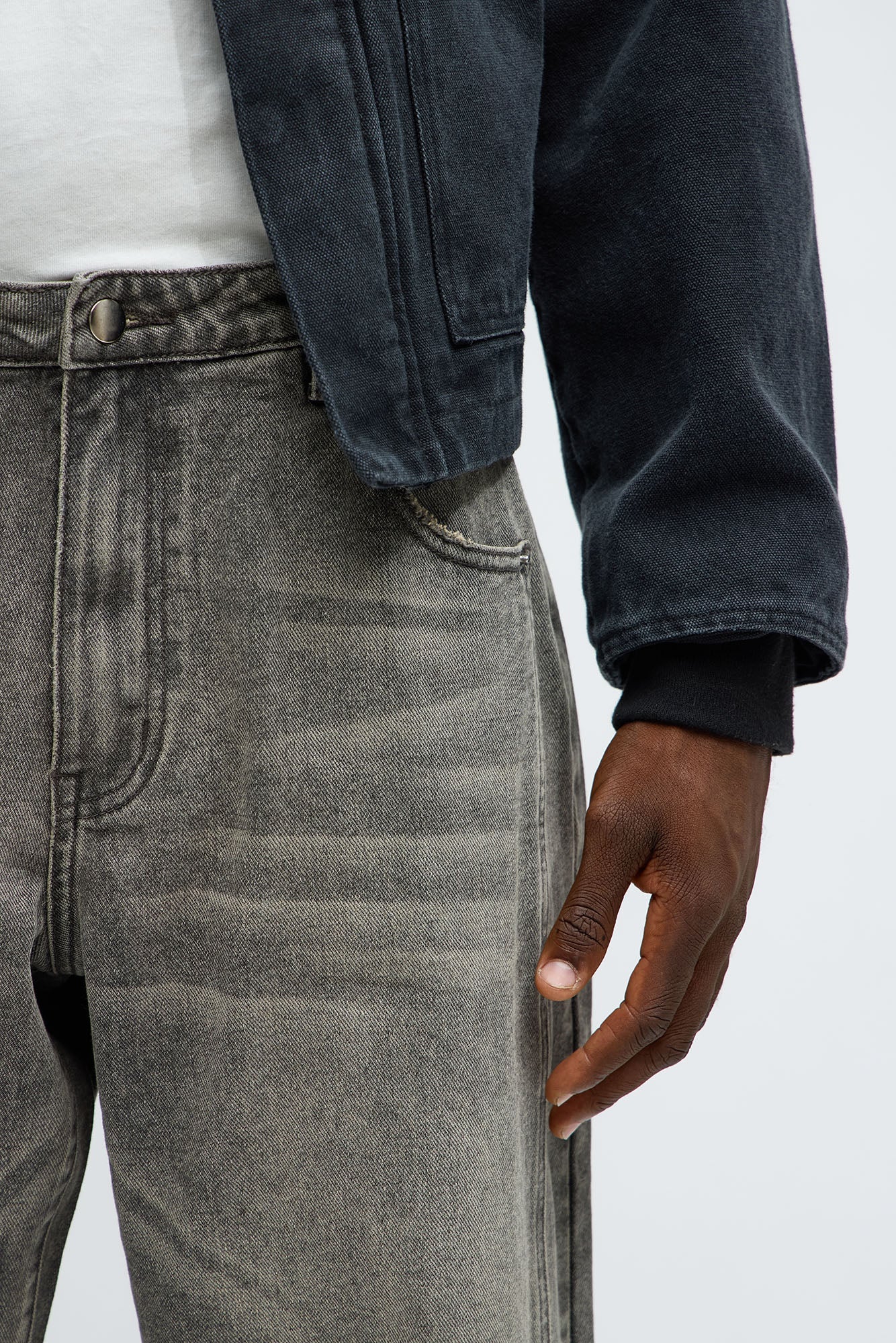 Relaxed Straight Panel Down Now Jean - Grey