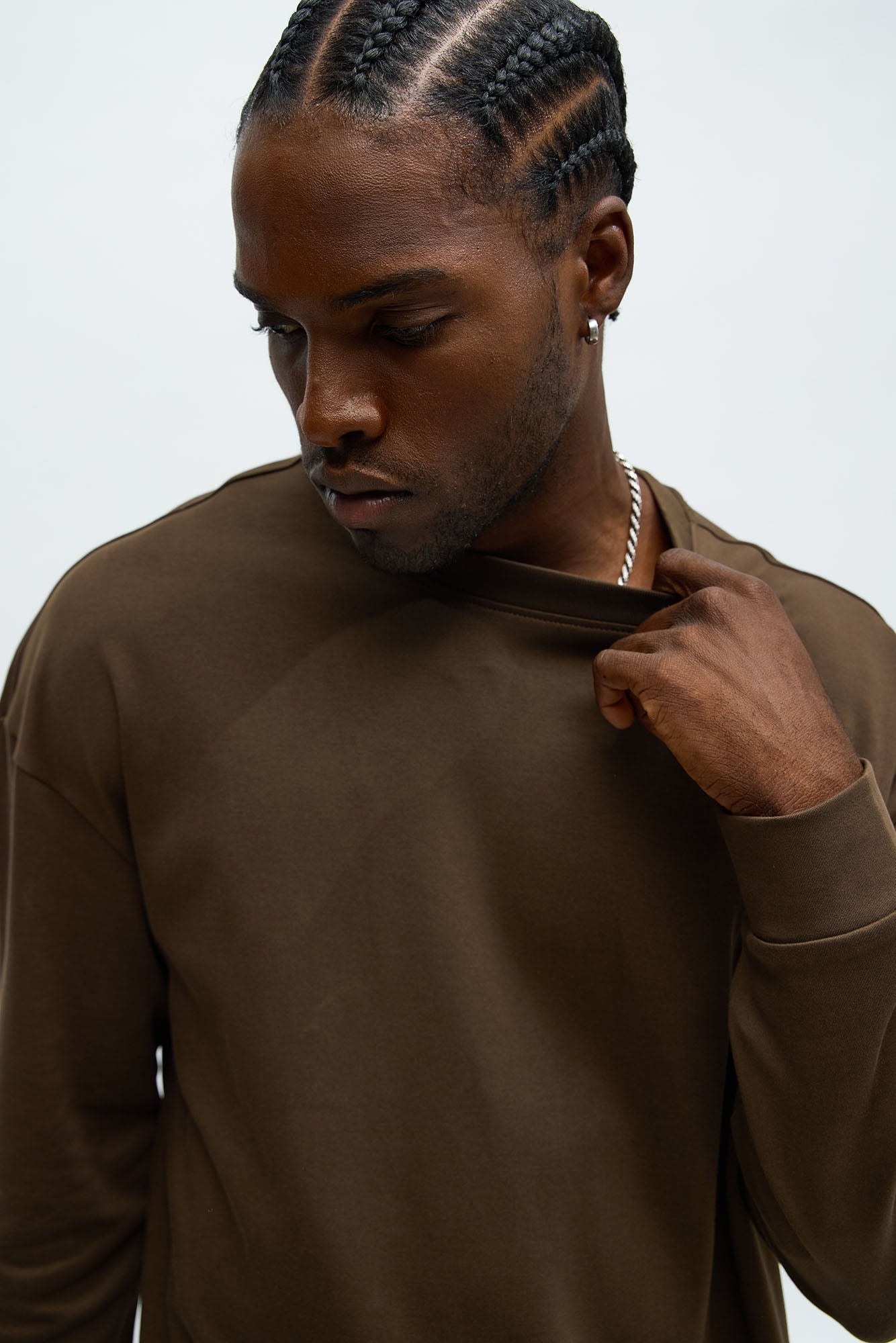 Oversized Premium Everyday Long Sleeve Tee - Chocolate