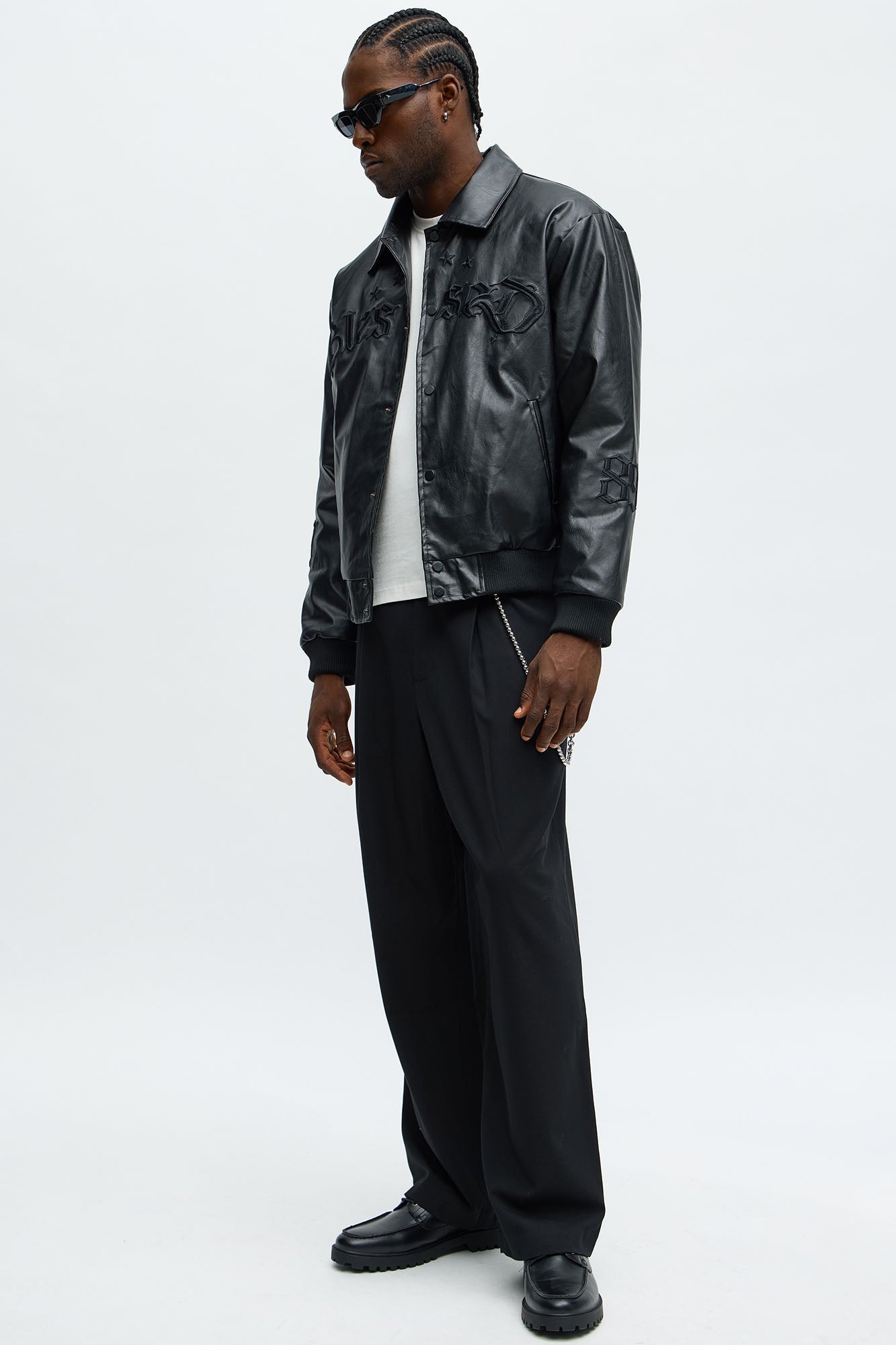 Modern Stretch Baggy Trousers - Black