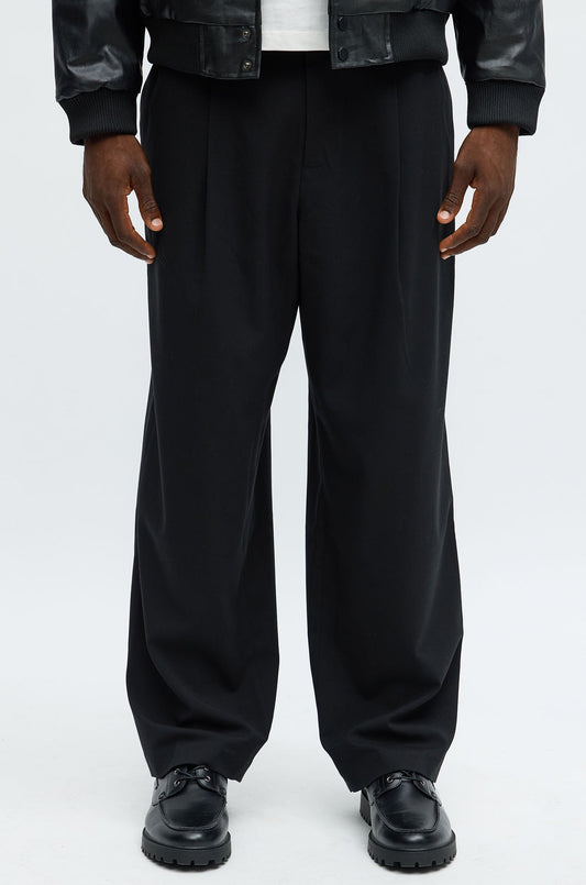 Modern Stretch Baggy Trousers - Black