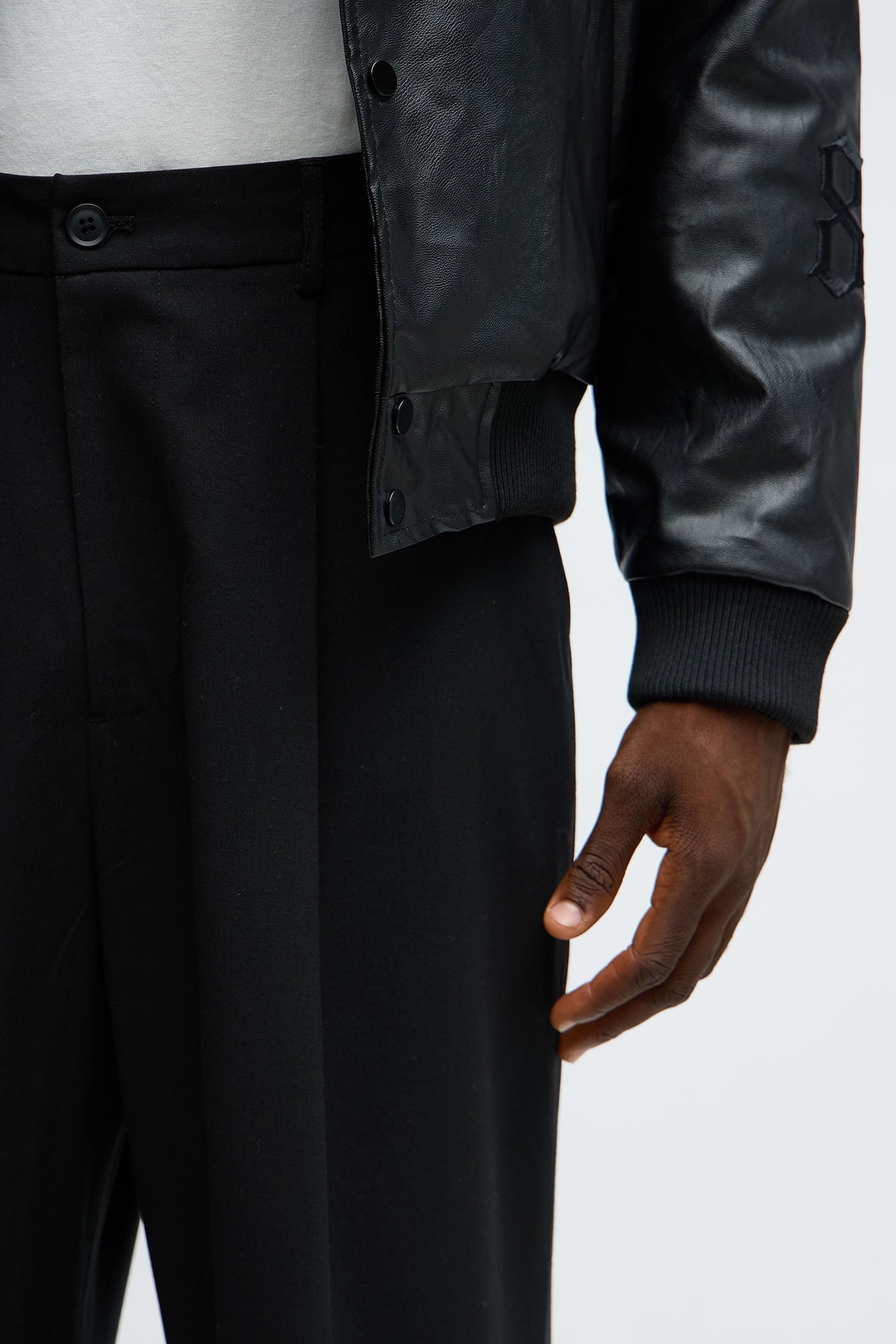 Modern Stretch Baggy Trousers - Black