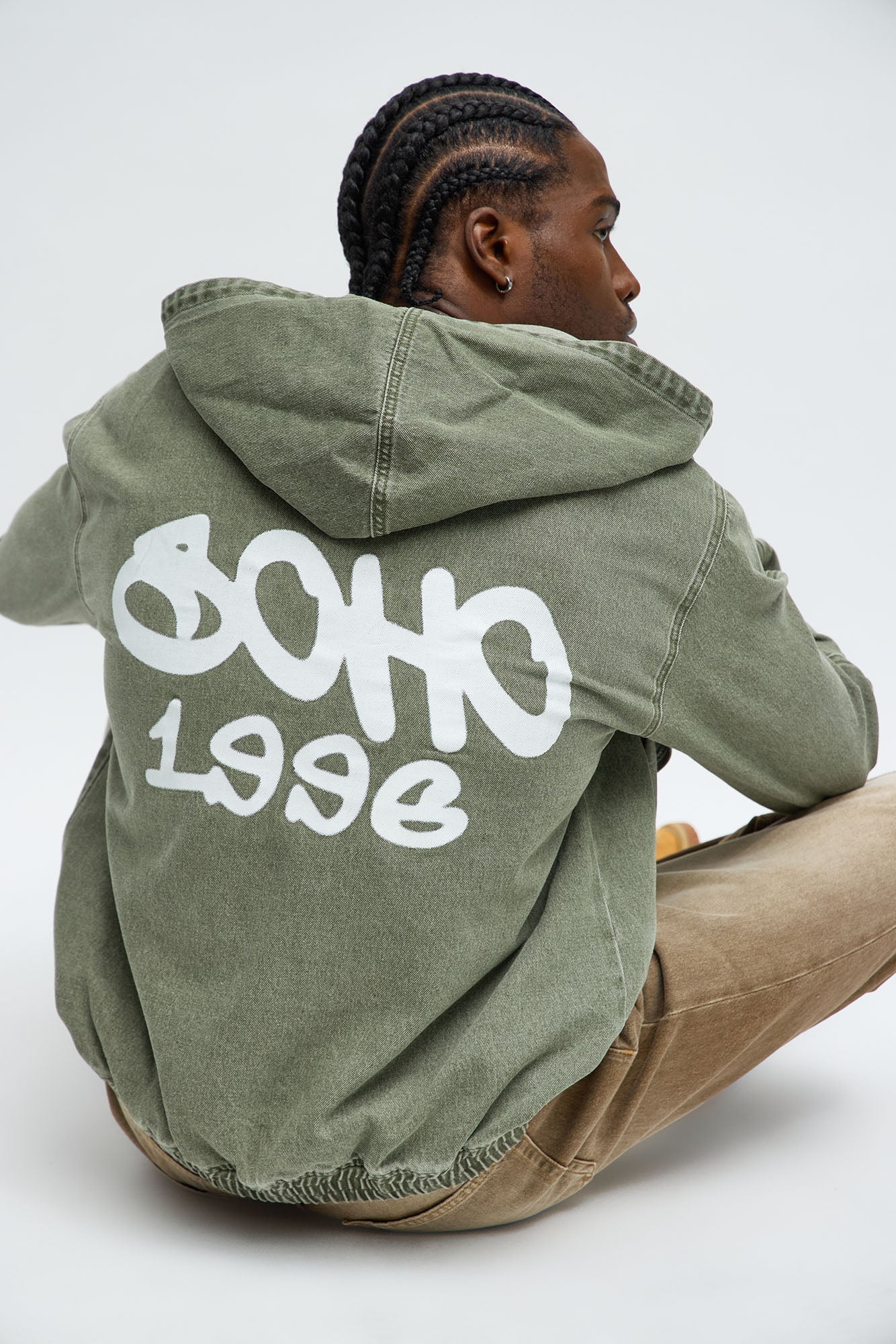 Relaxed Soho '96 Hooded Pullover Jacket - Olive