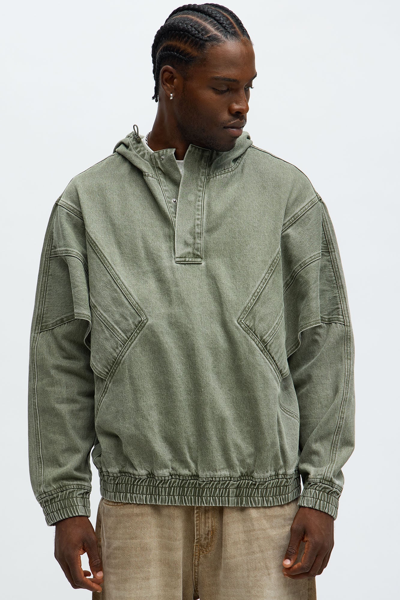 Relaxed Soho '96 Hooded Pullover Jacket - Olive