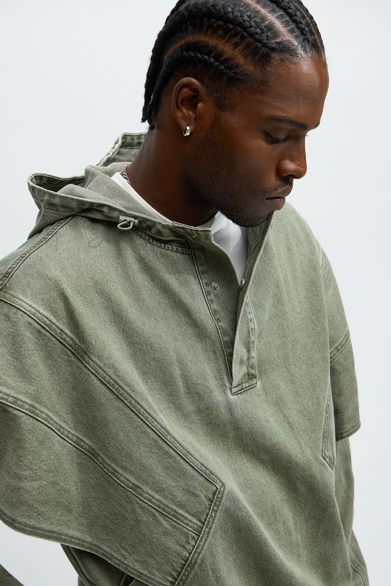 Relaxed Soho '96 Hooded Pullover Jacket - Olive
