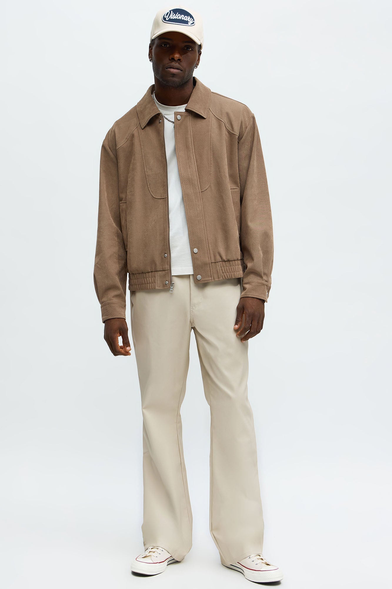 Stacked Slim Flare Studded Faux Leather Pant - Taupe