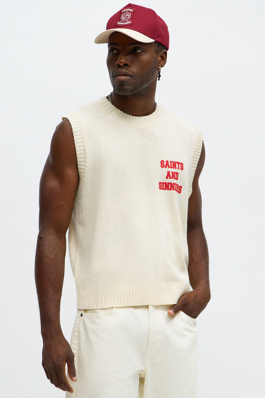 Social Club Sweater Vest - Cream