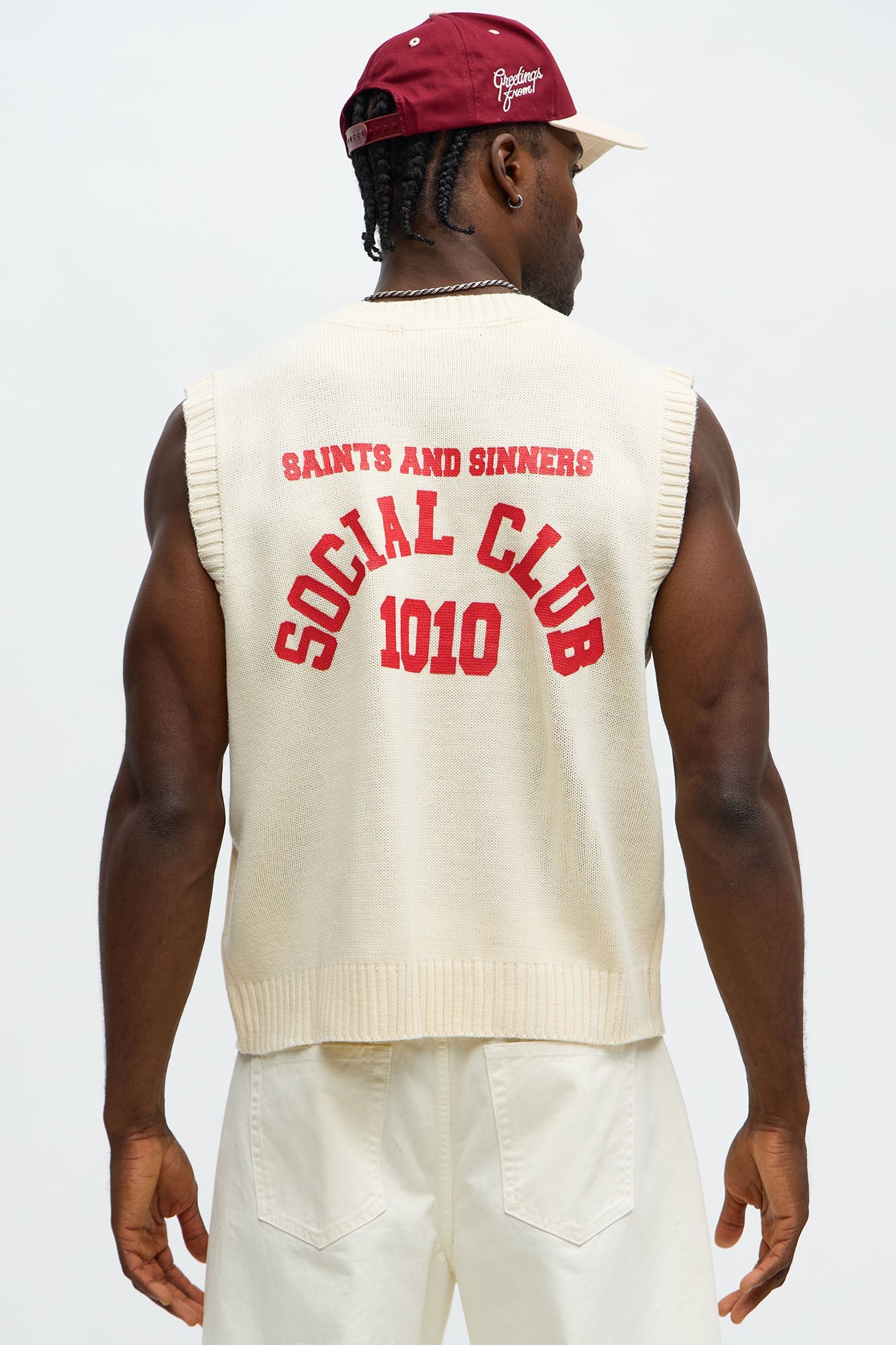 Social Club Sweater Vest - Cream