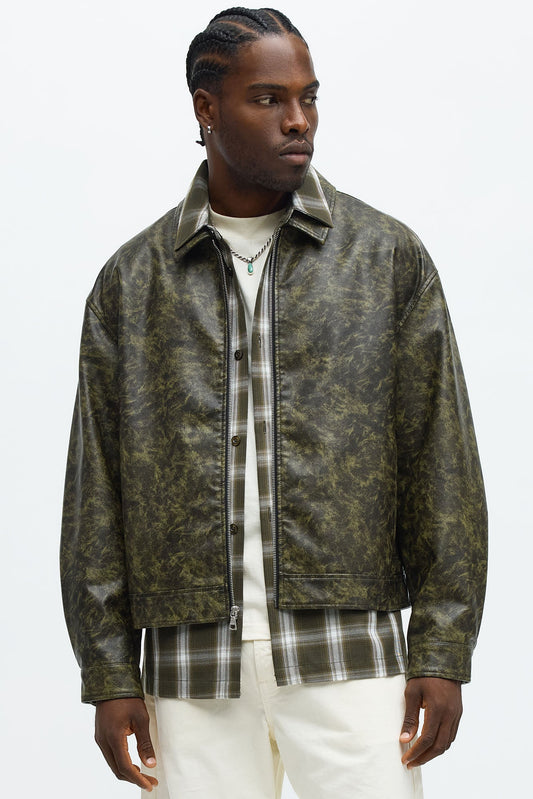 Cropped Sun Damage Work Jacket - Black/combo