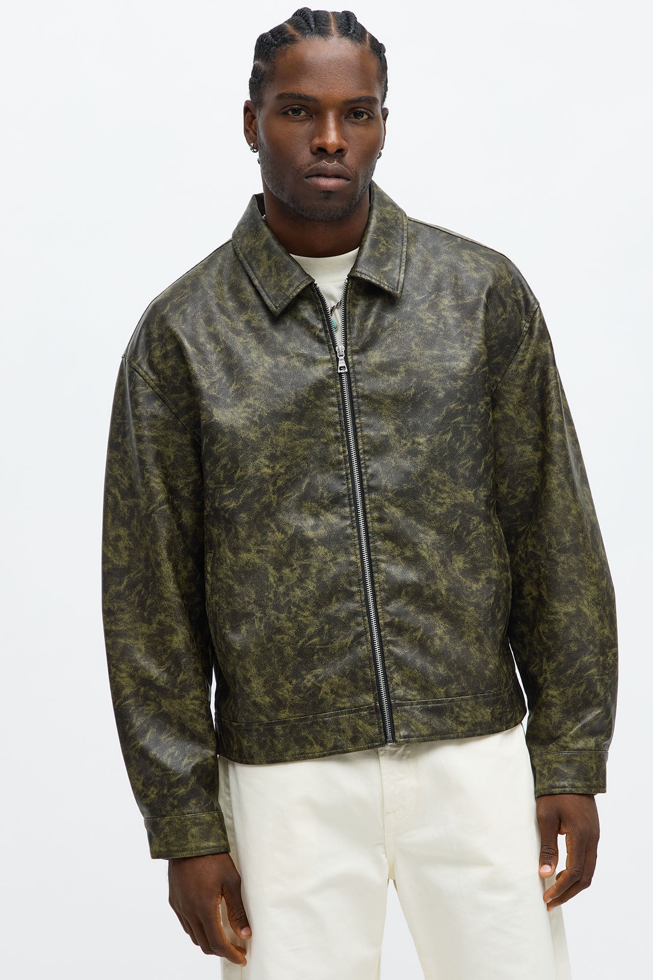 Cropped Sun Damage Work Jacket - Black/combo