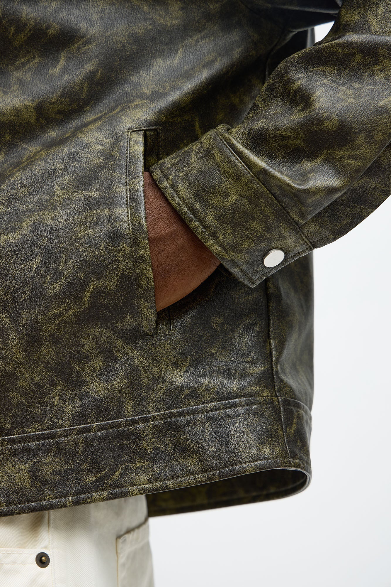 Cropped Sun Damage Work Jacket - Black/combo