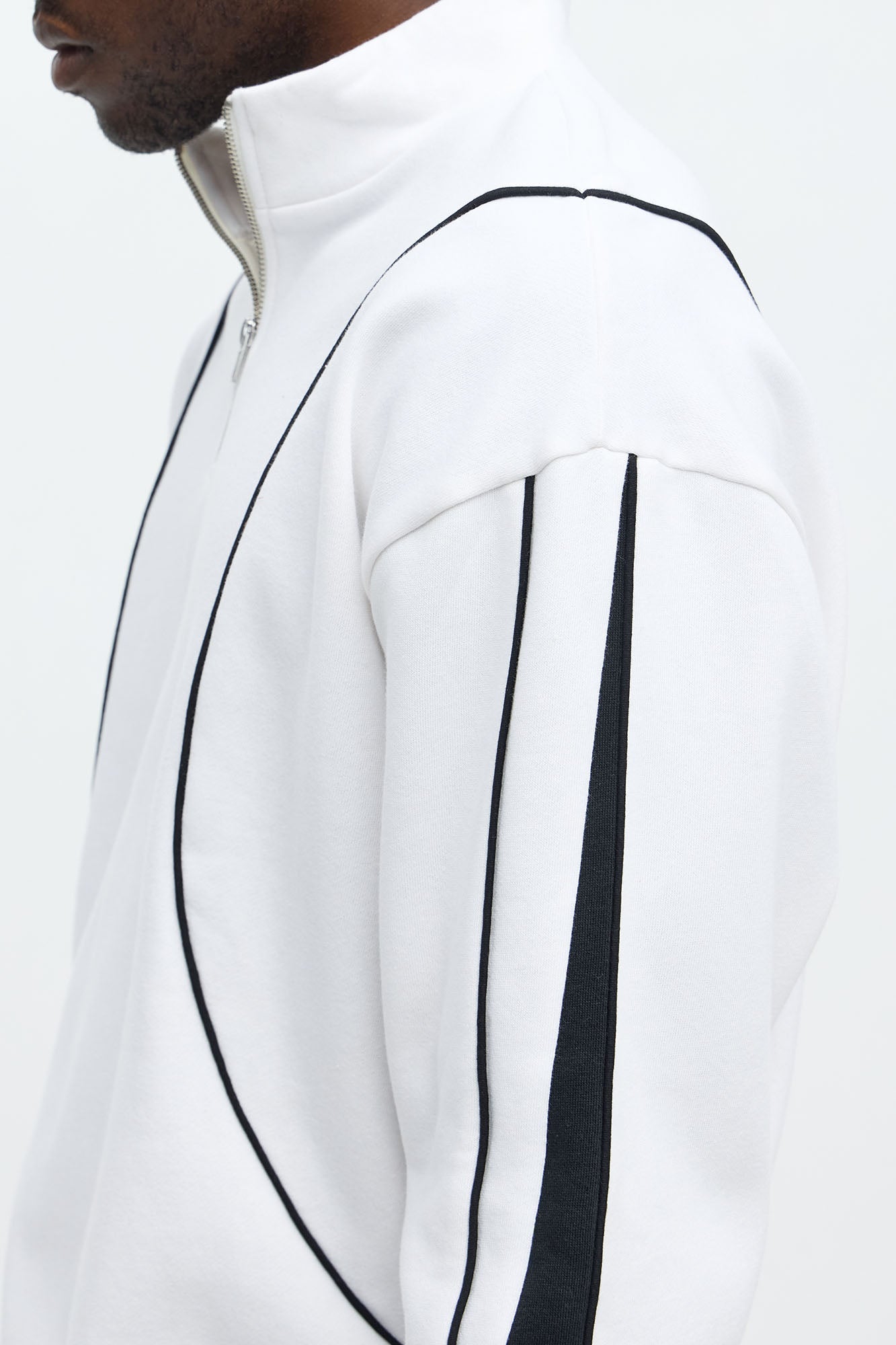 Lightwork Quarter Zip Sweatshirt - White/Black