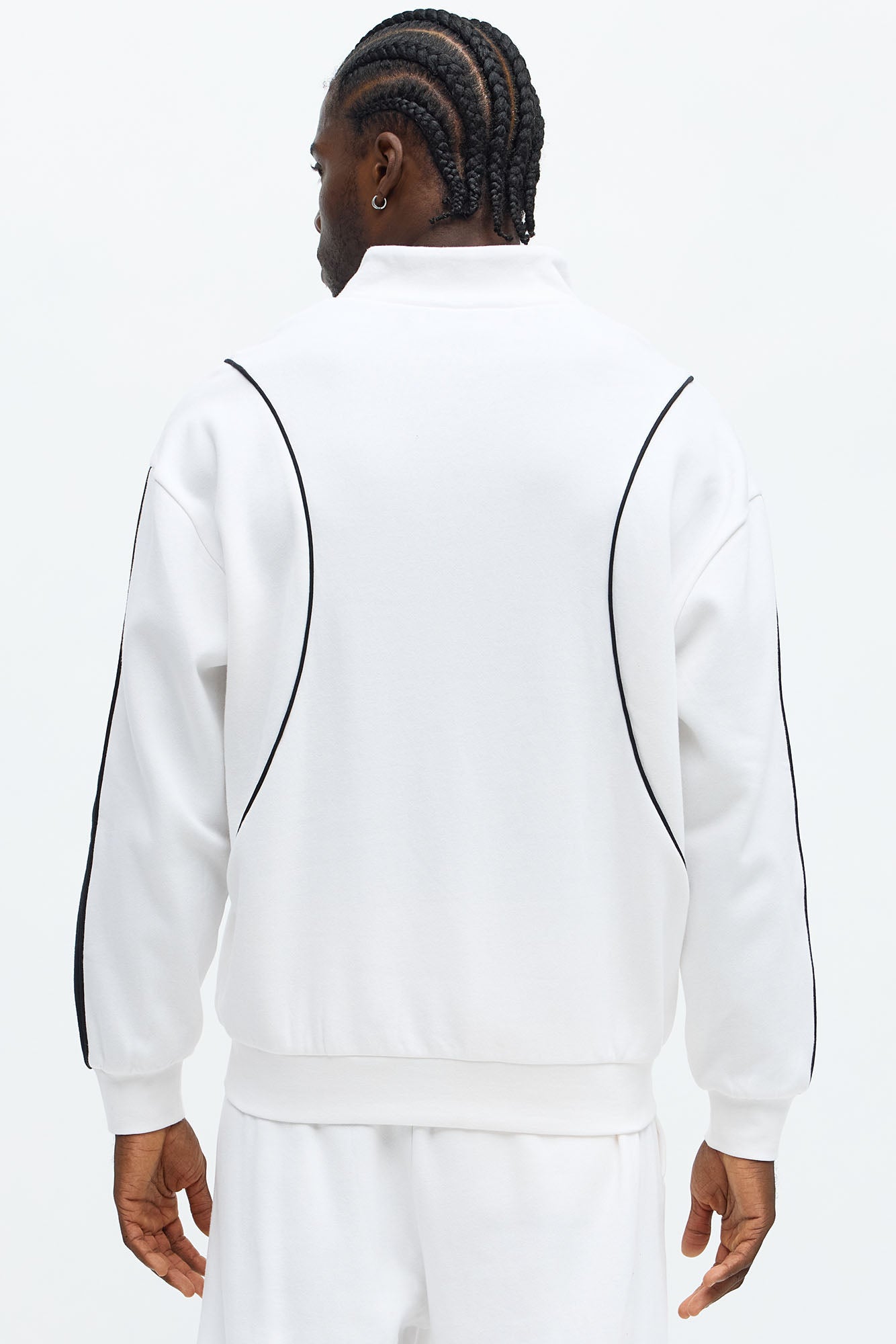 Lightwork Quarter Zip Sweatshirt - White/Black