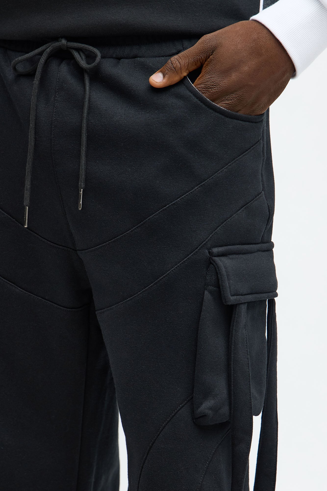 Baggy Cargo Look At Me Sweatpants - Black