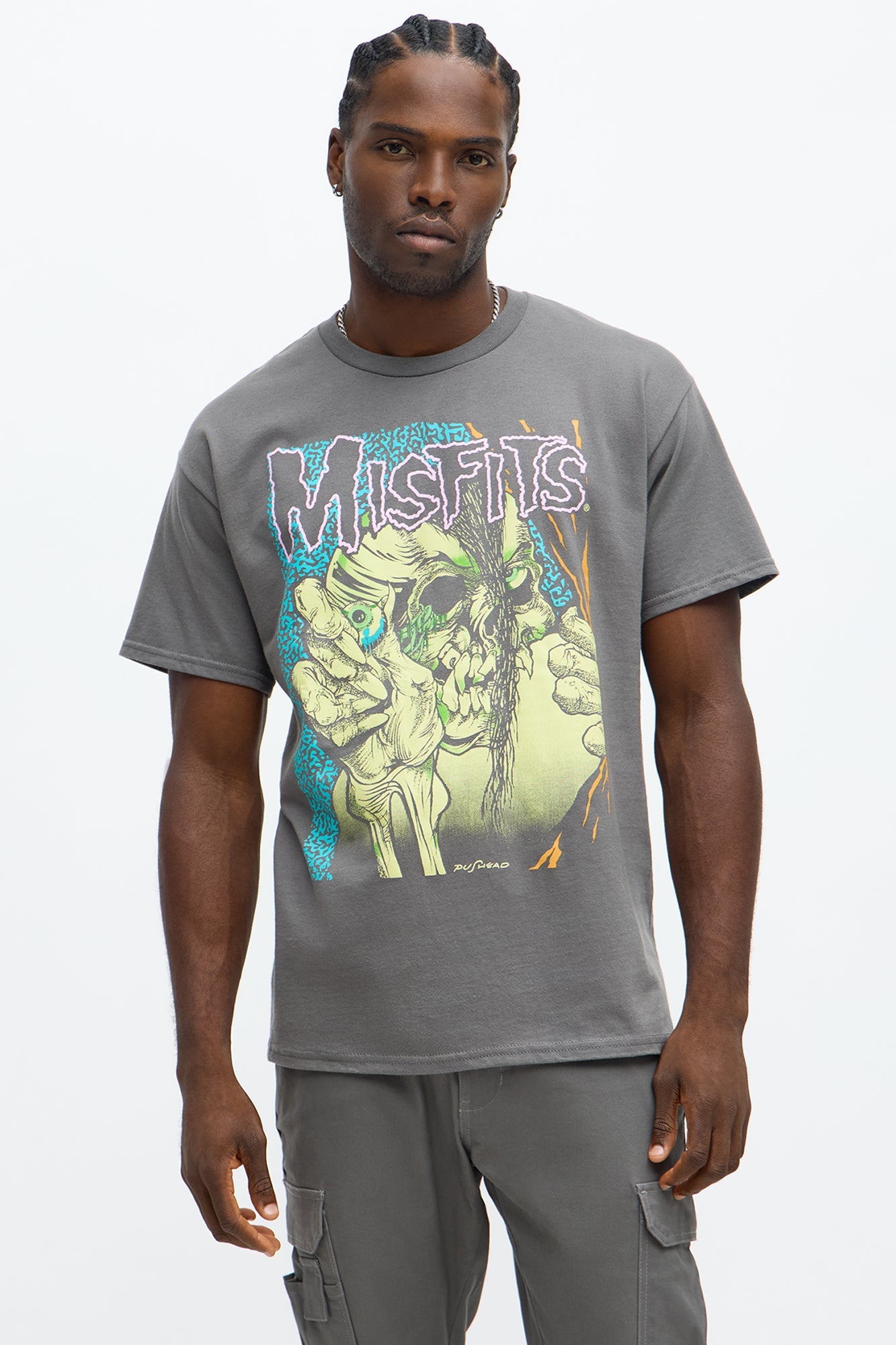Misfits Skulls Short Sleeve Tee - Charcoal