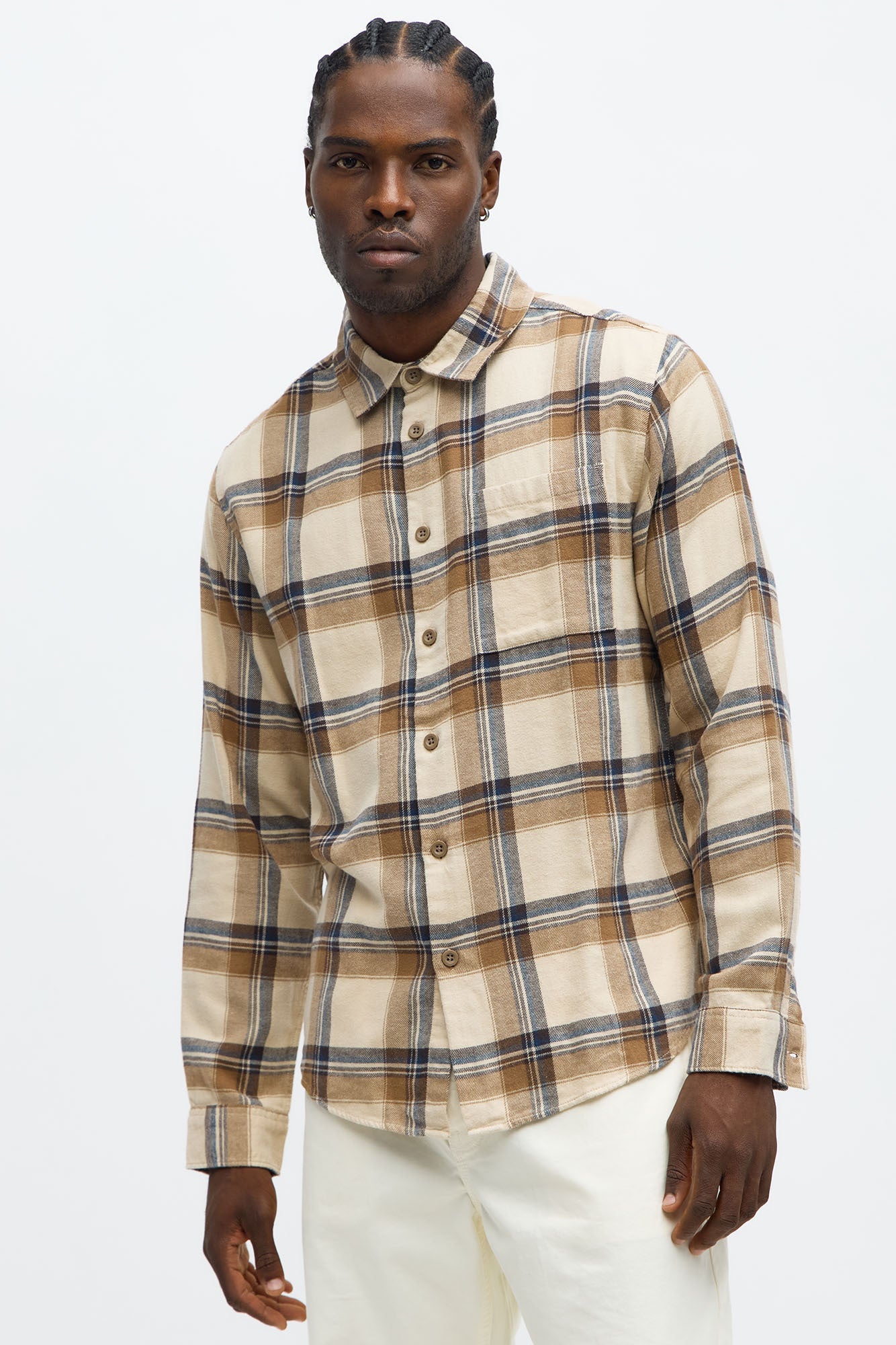 Sayward Flannel Shirt - Tan/Multi