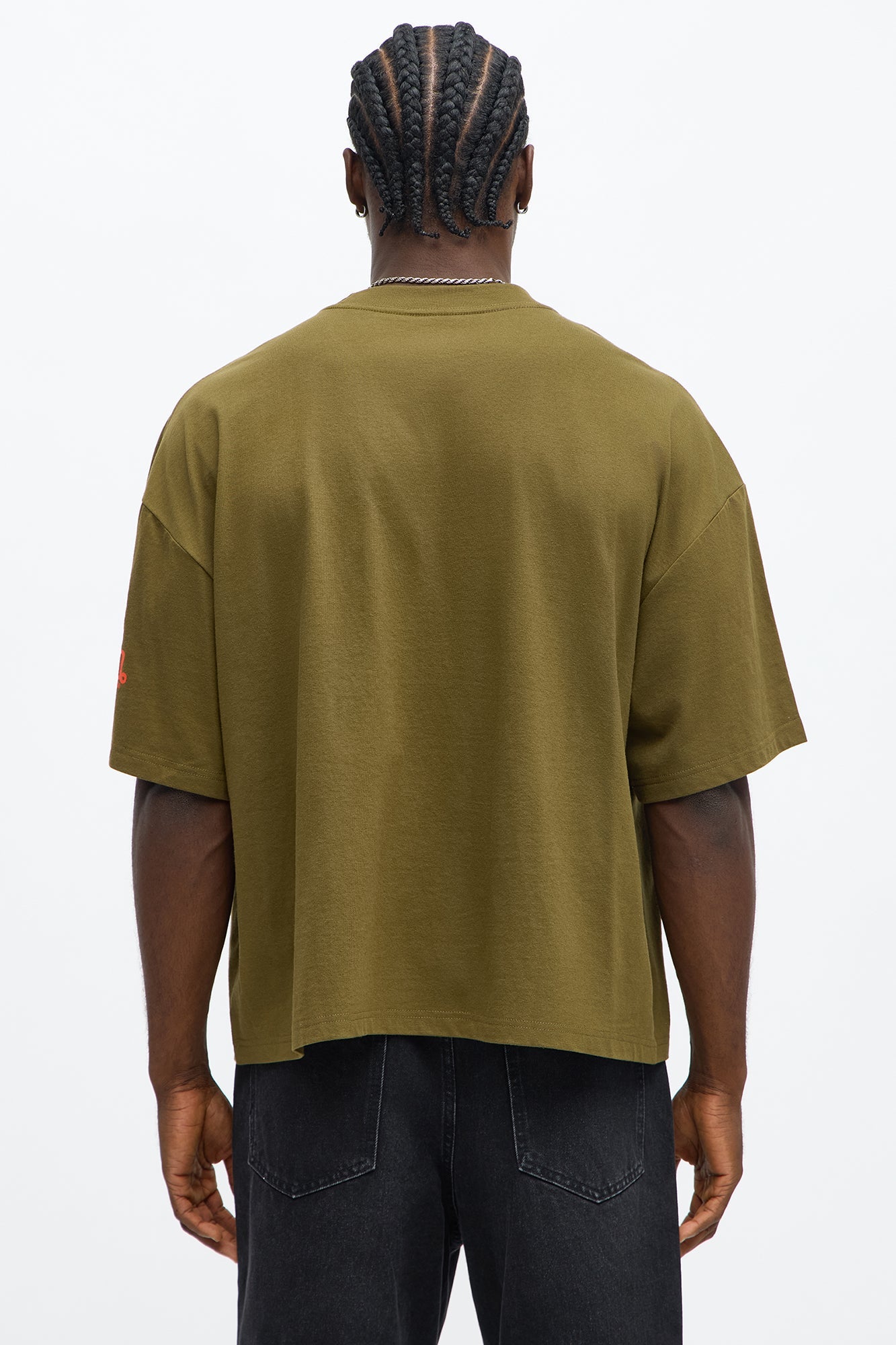 Oversized Cropped Von Dutch Fly High Tee - Olive