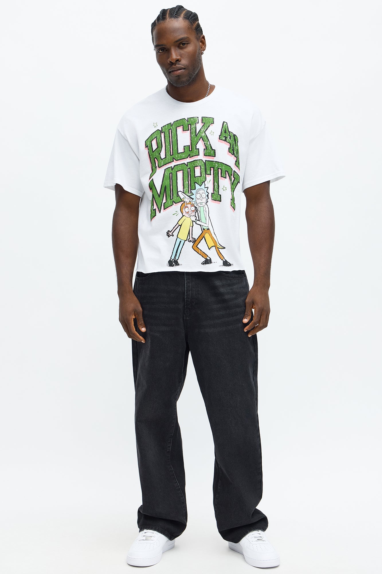 Rick And Morty Vision Boxy Short Sleeve Tee - White