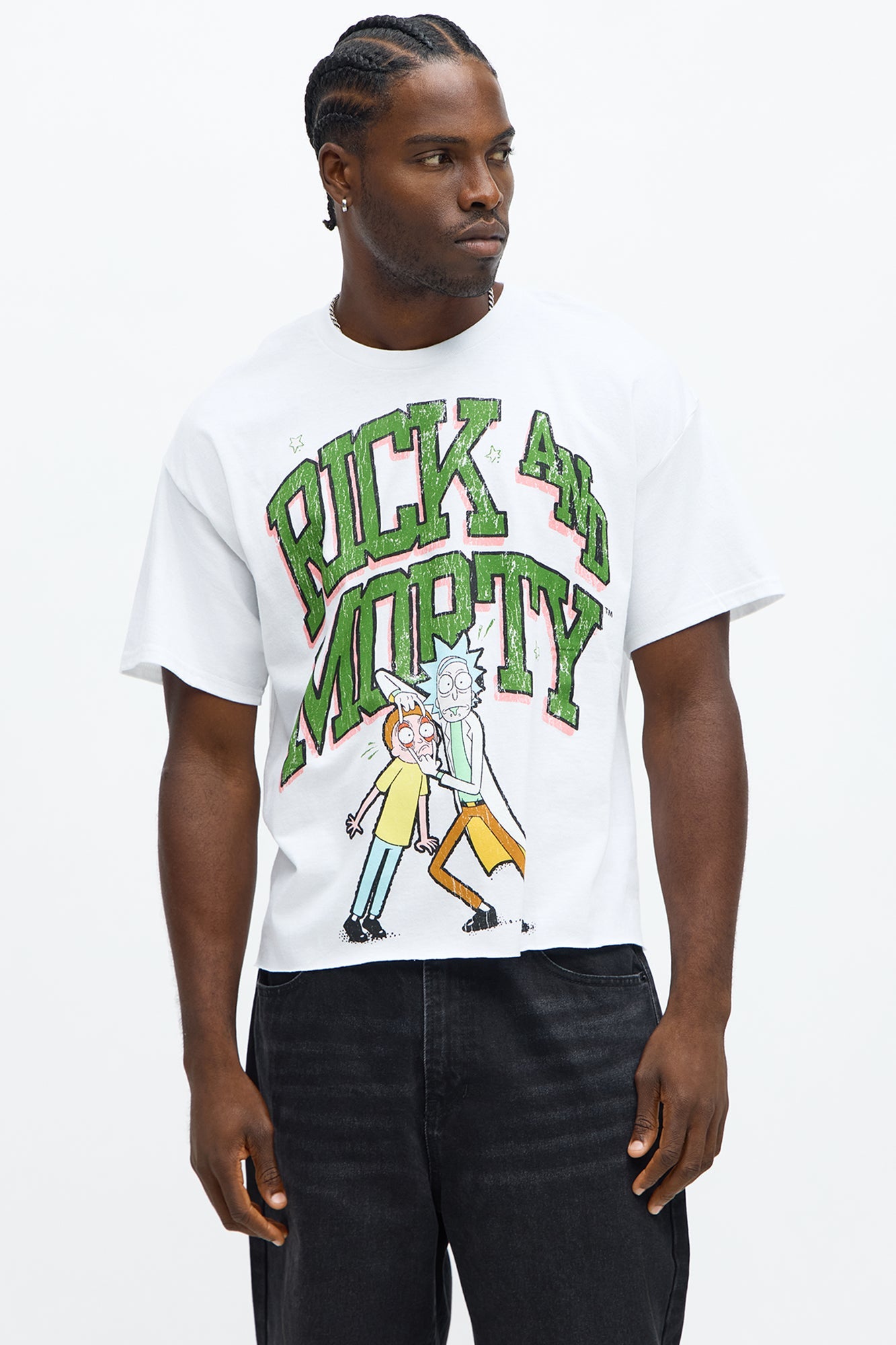 Rick And Morty Vision Boxy Short Sleeve Tee - White