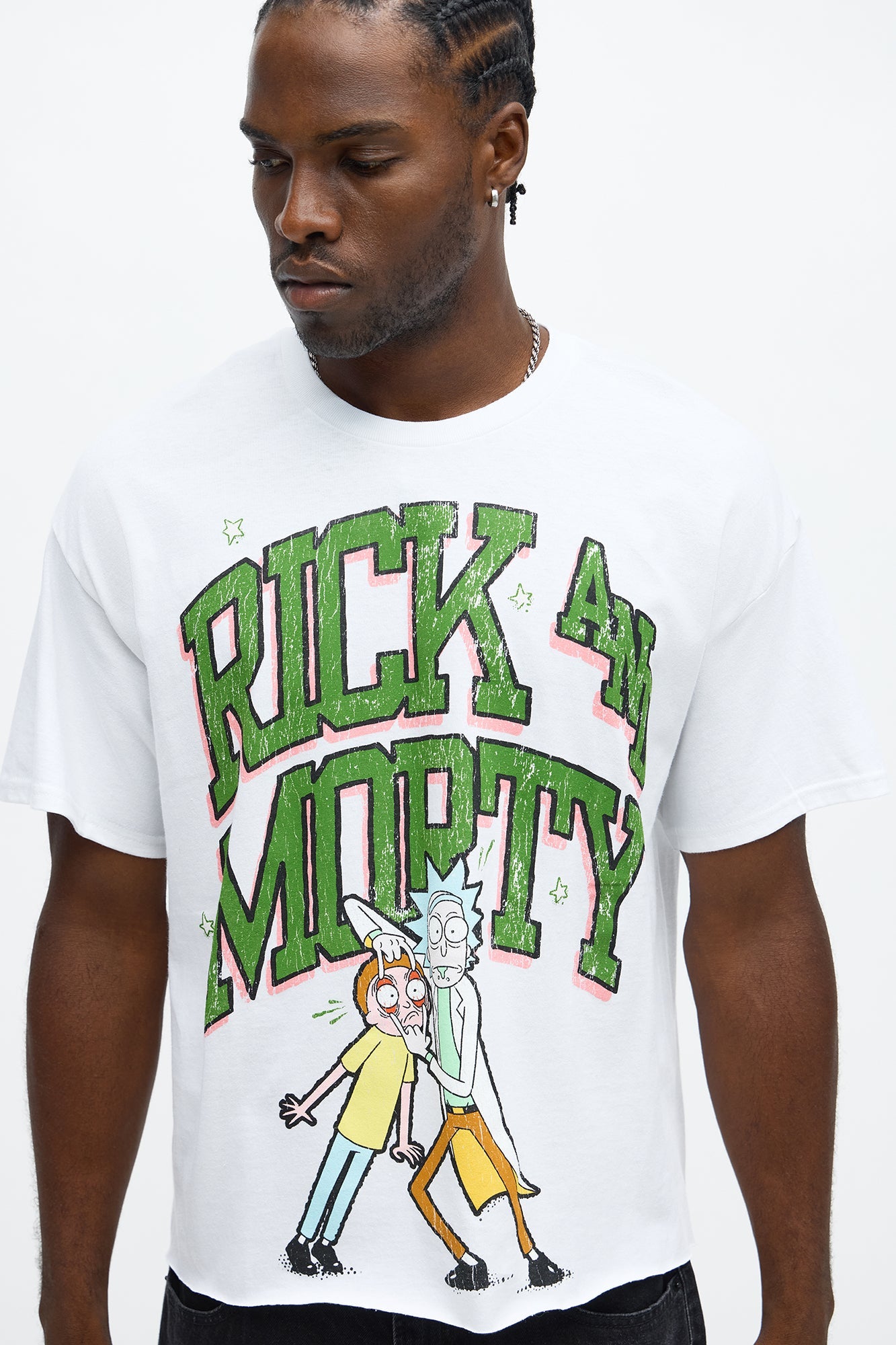 Rick And Morty Vision Boxy Short Sleeve Tee - White