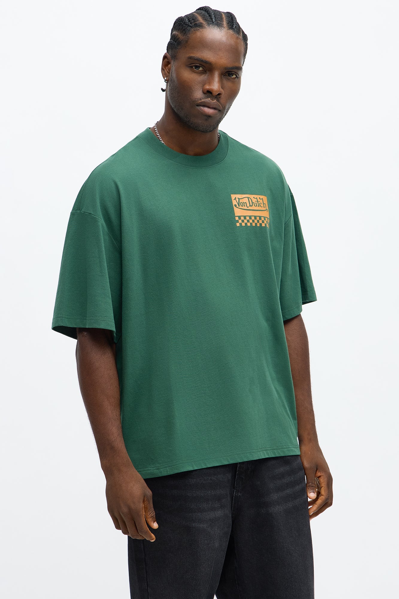 Oversized Von Dutch Motor Works Tee - Green