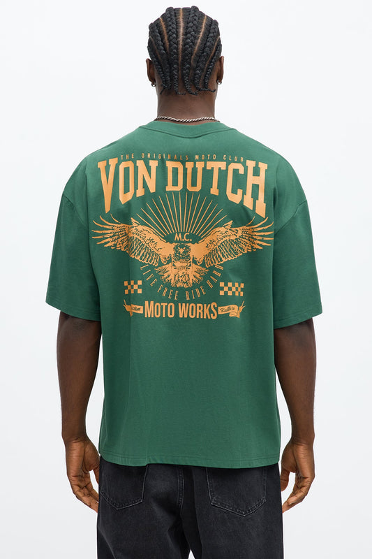 Oversized Von Dutch Motor Works Tee - Green
