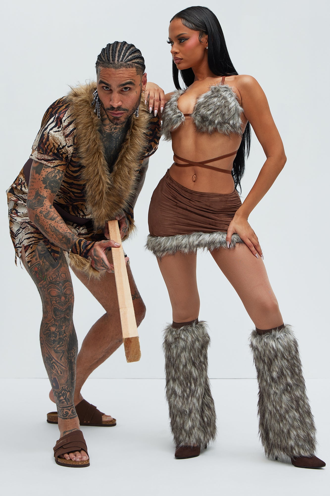 Cave Man Costume - Brown/combo