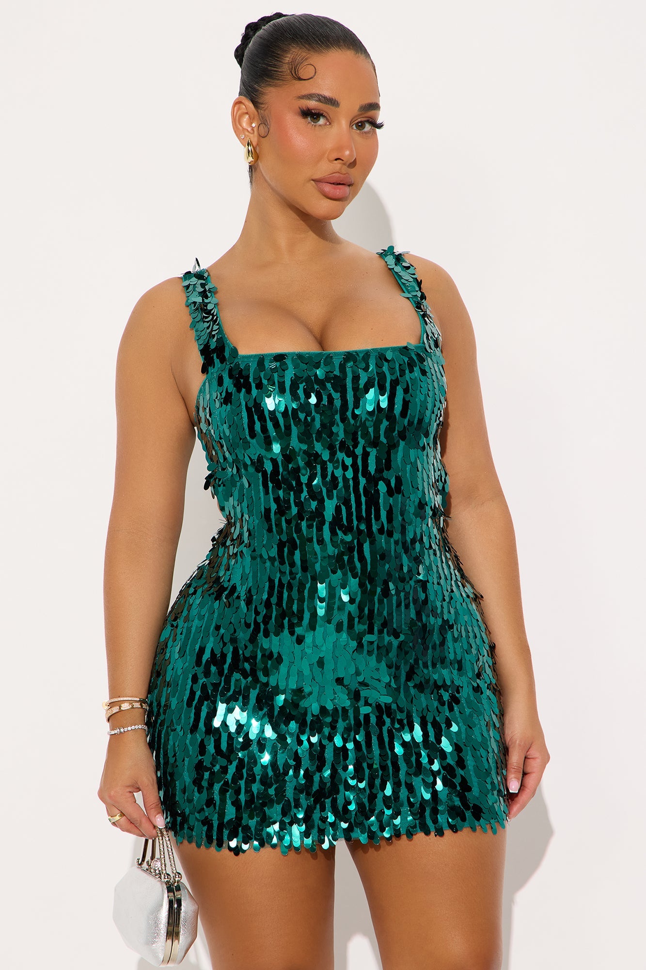 Goin Out Sequin Mini Dress - Teal