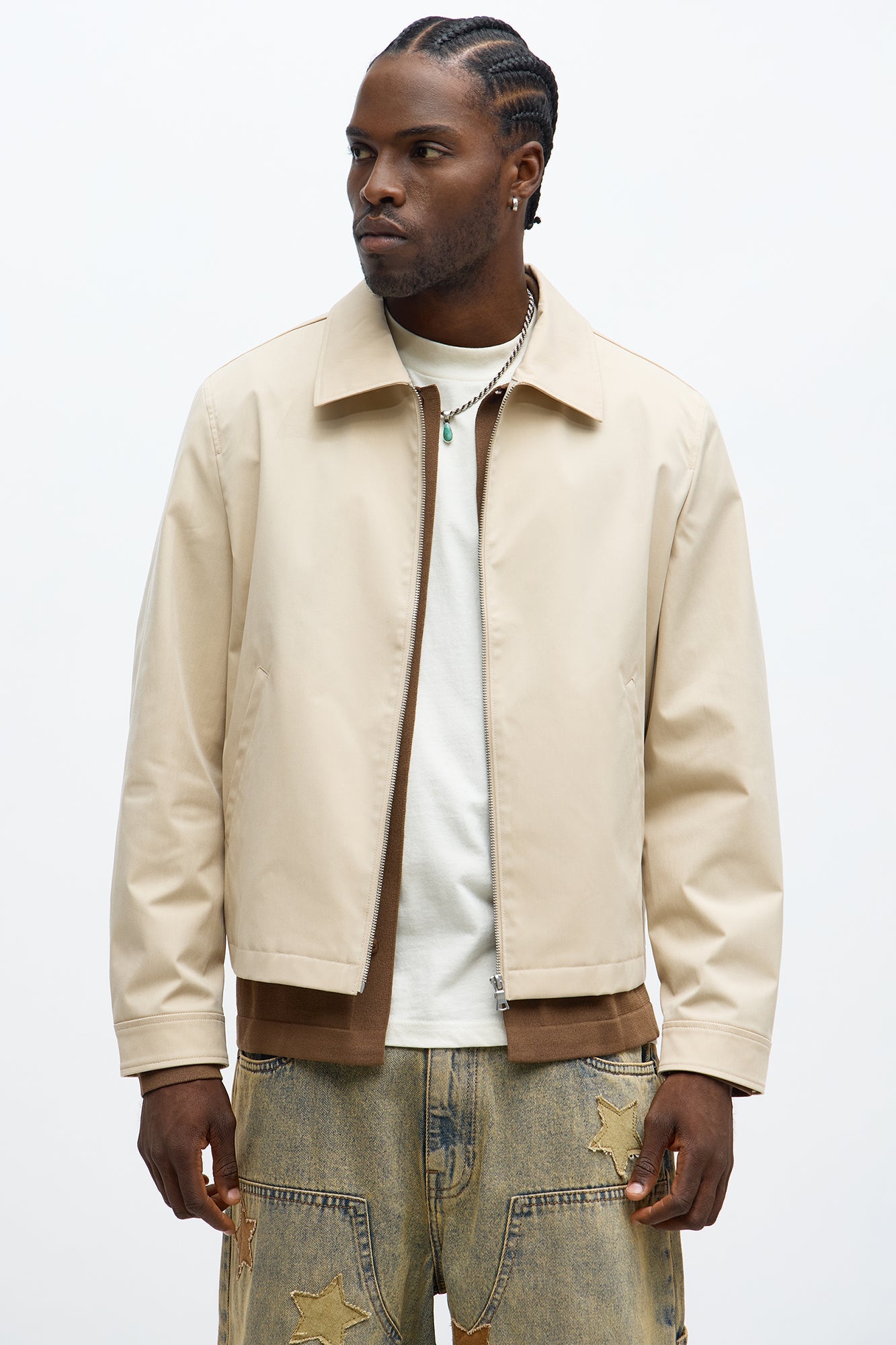 Cropped Dustin Work Jacket - Tan