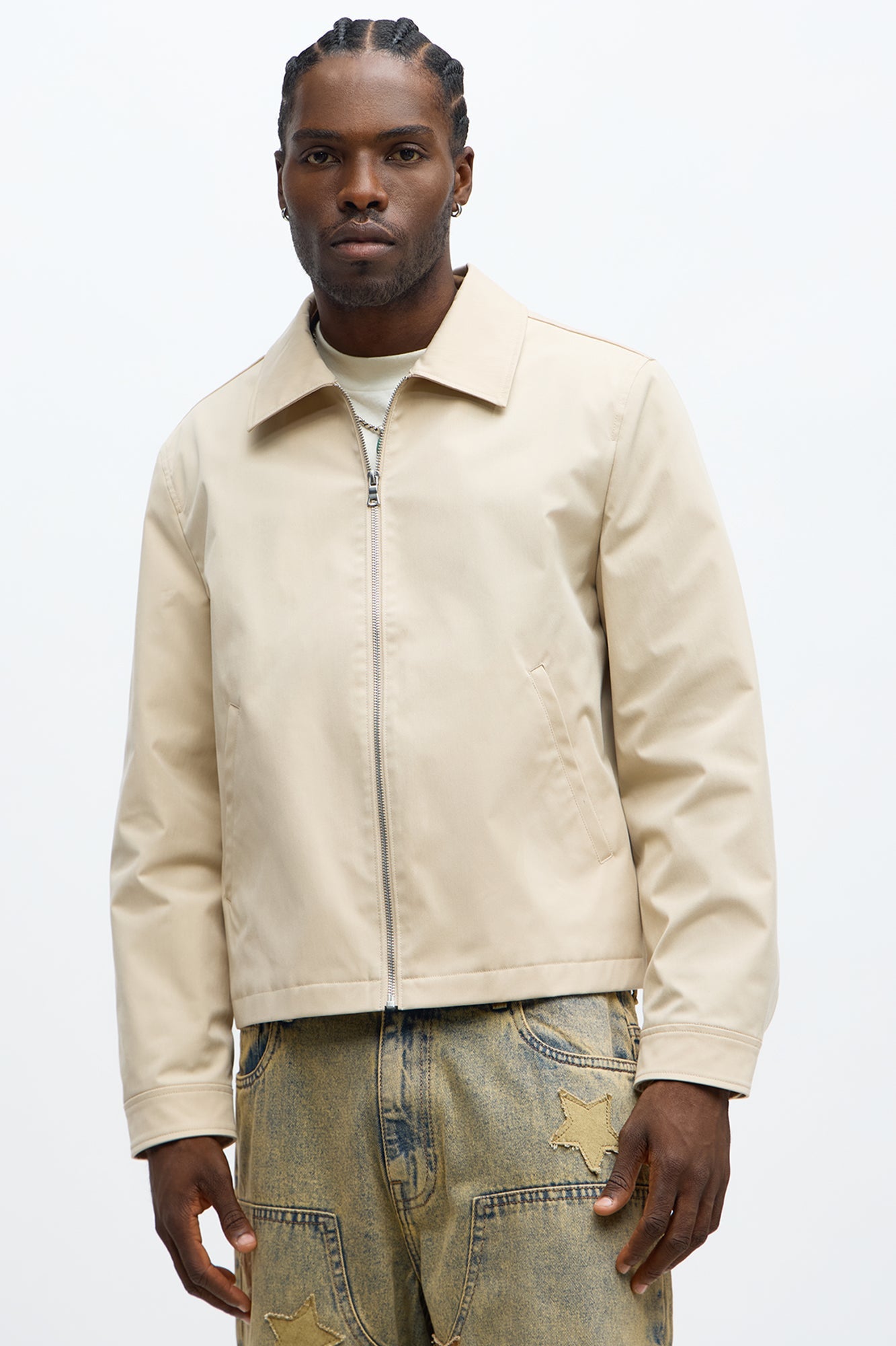 Cropped Dustin Work Jacket - Tan