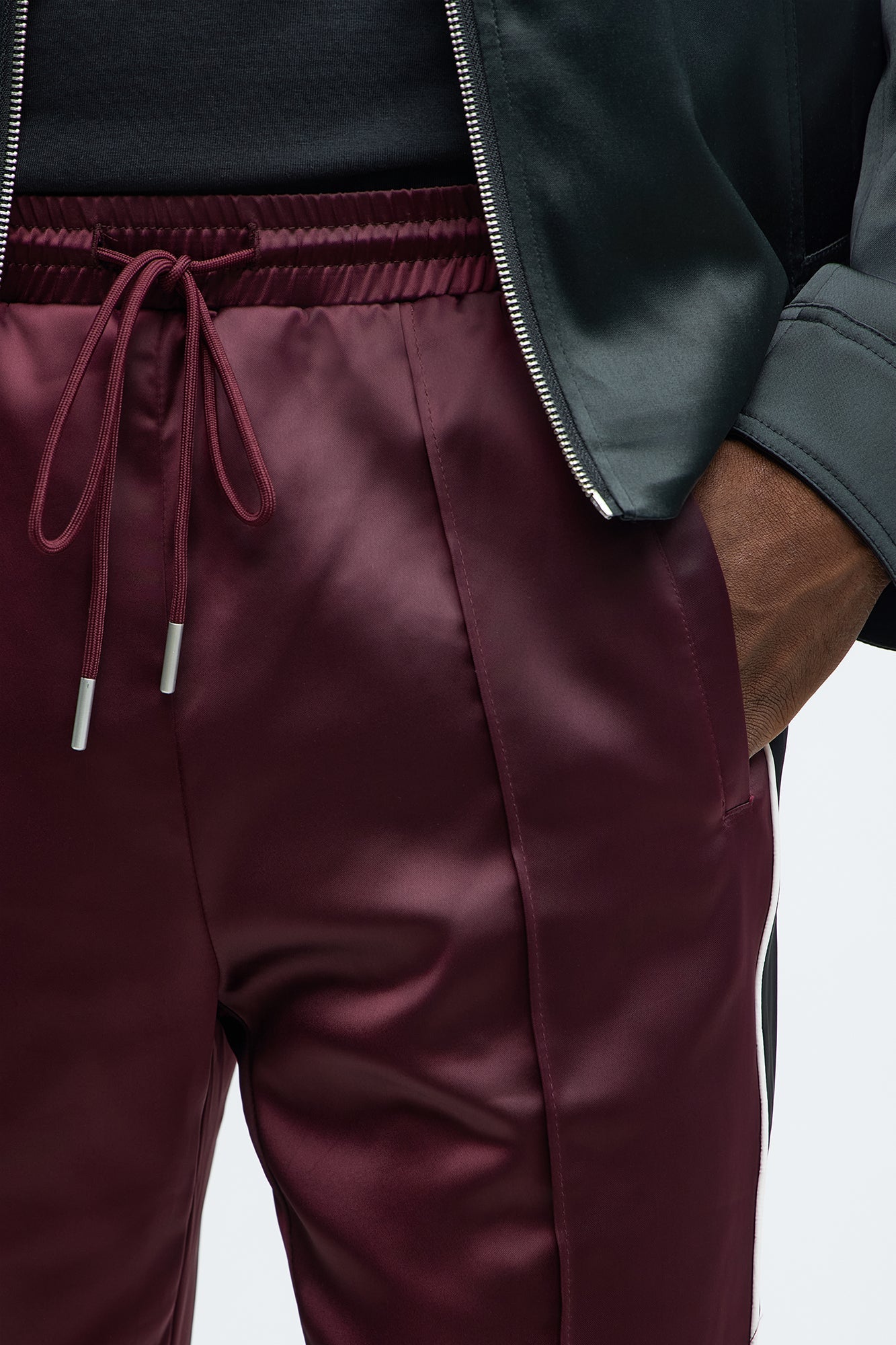 Stacked Slim Flare Lavished Track Pant - Burgundy