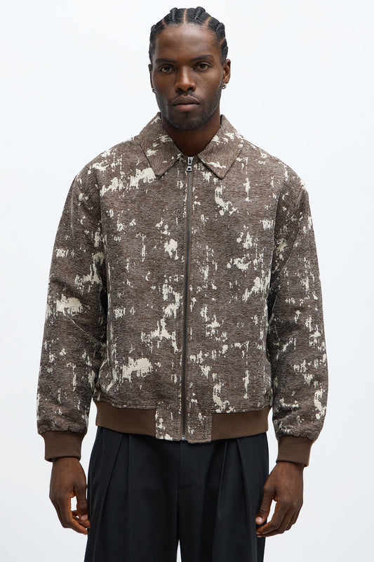 In Motion Tapestry Zip Jacket - Brown/combo