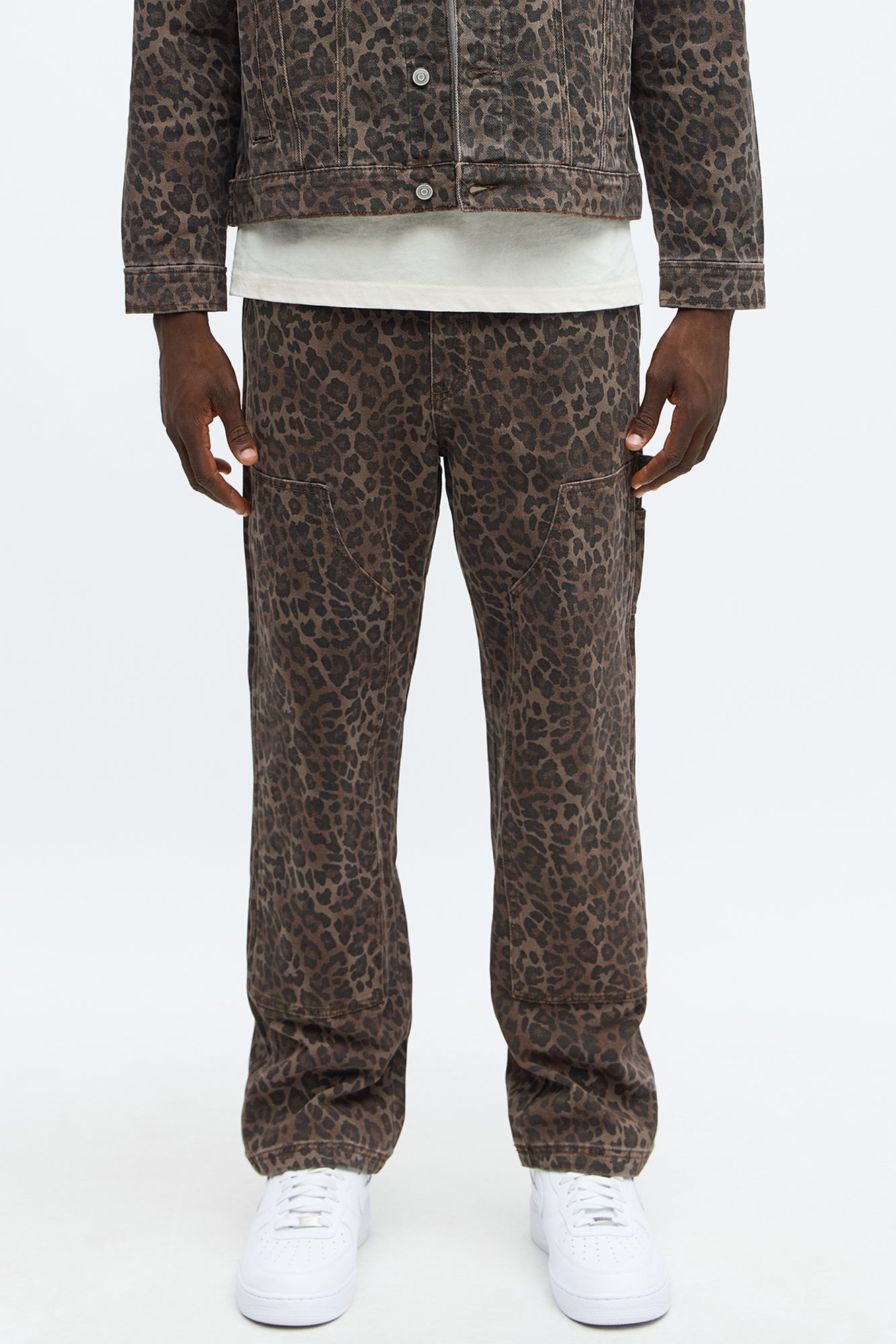 Straight We Wildin Leopard Pants - Brown