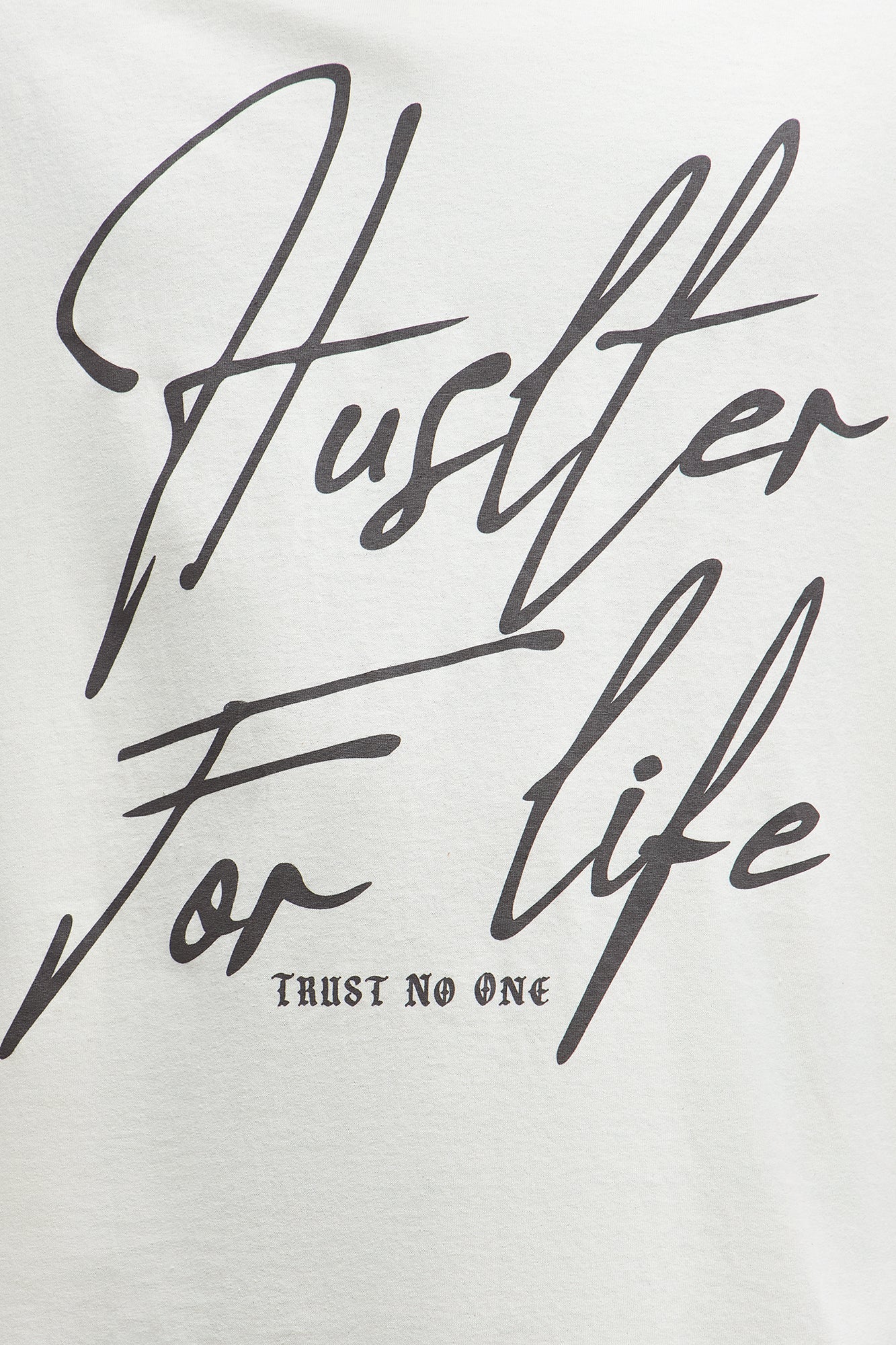 Hustler For Life Oversized Short Sleeve Tee - Natural