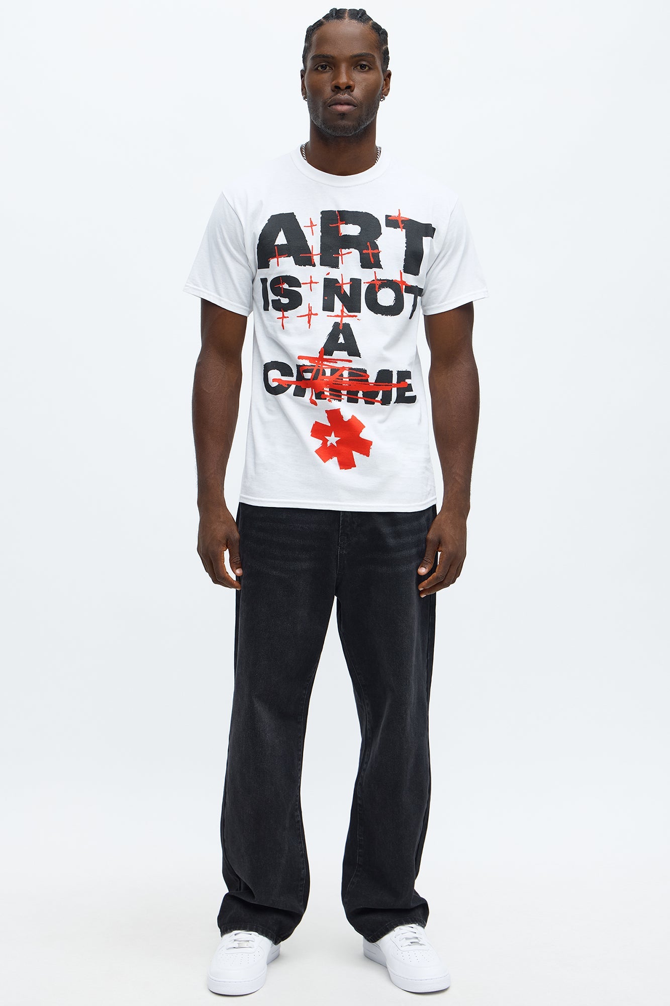 Not A Crime Short Sleeve Tee - White