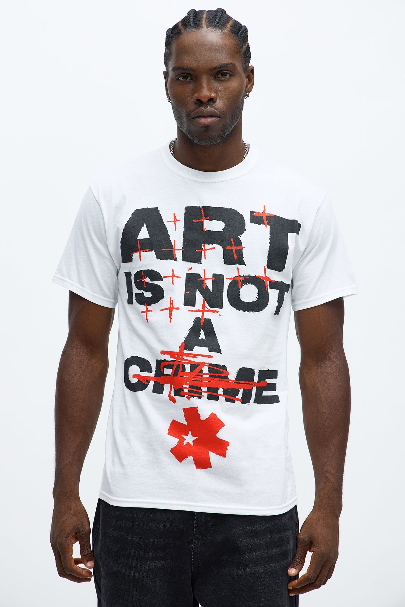 Not A Crime Short Sleeve Tee - White
