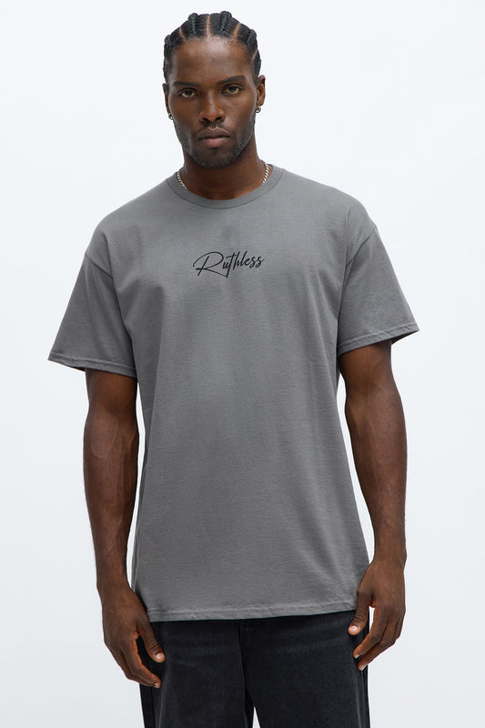 Ruthless To Succeed Oversized Short Sleeve Tee - Charcoal