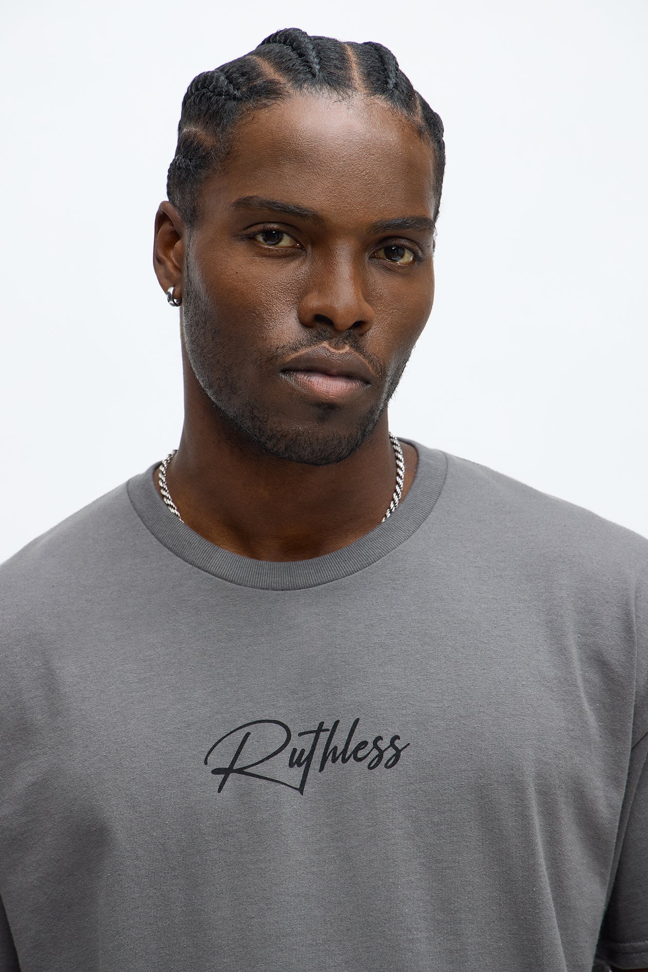 Ruthless To Succeed Oversized Short Sleeve Tee - Charcoal