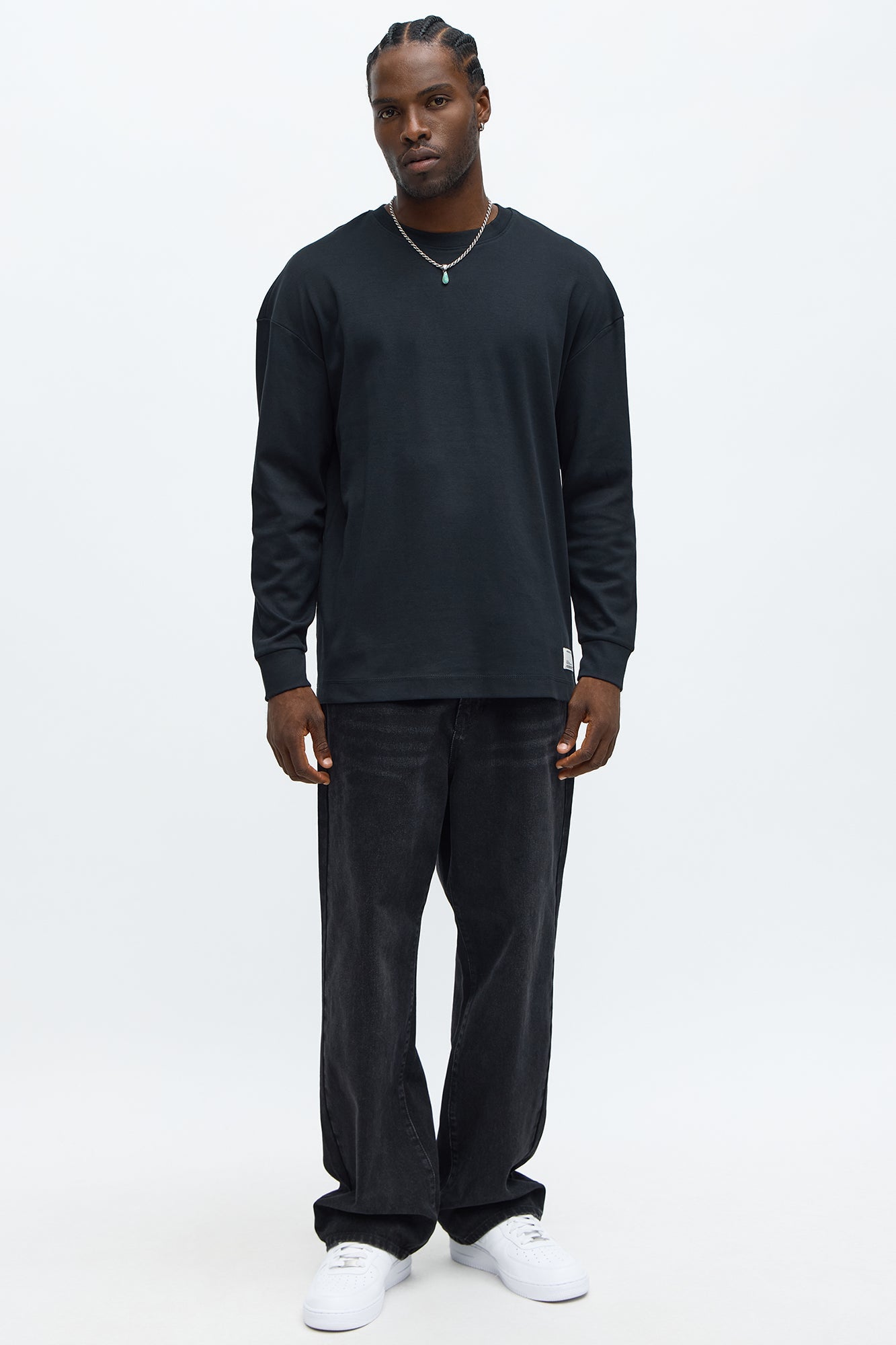 Oversized Premium Everyday Long Sleeve Tee - Black