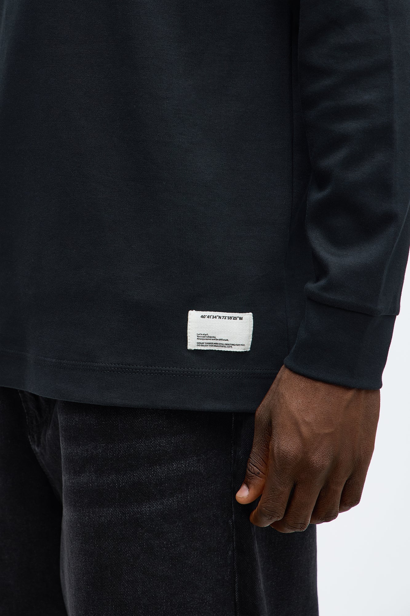 Oversized Premium Everyday Long Sleeve Tee - Black