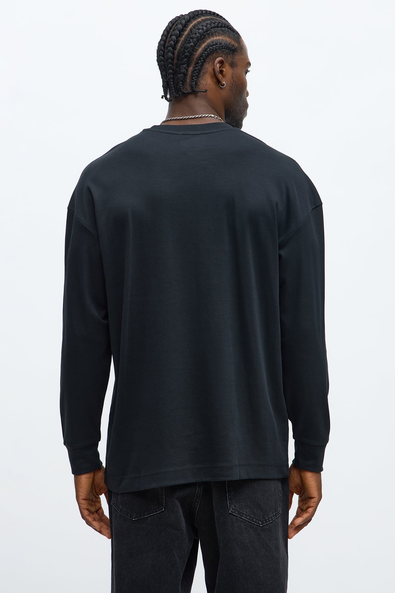 Oversized Premium Everyday Long Sleeve Tee - Black