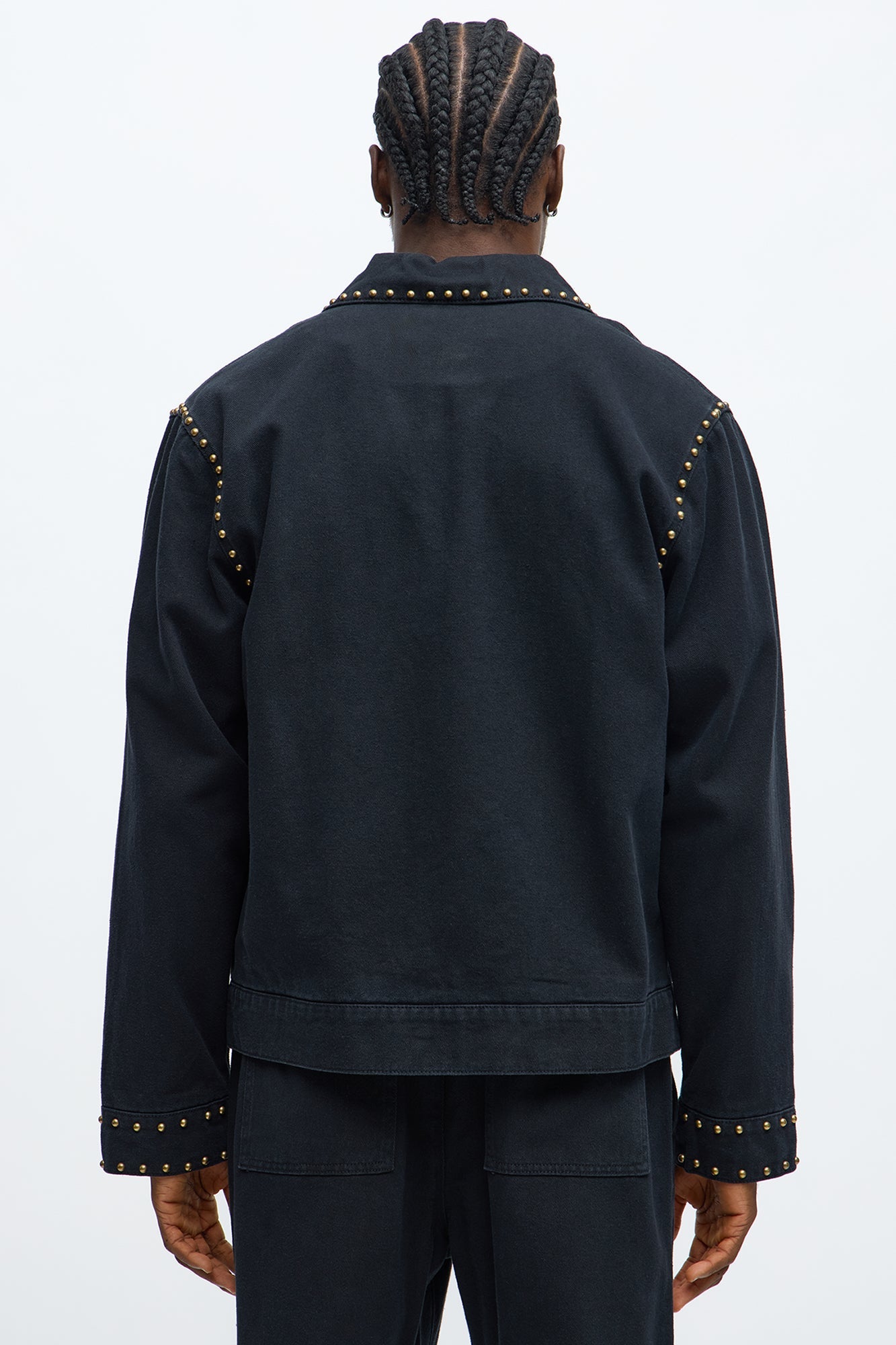 Relaxed Studded Work Jacket - Black