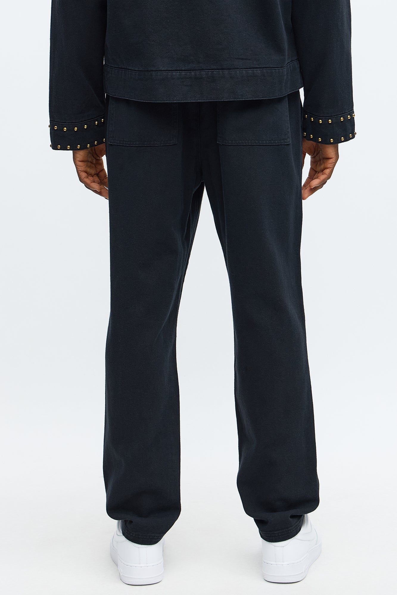 Slim Studded Pant - Black