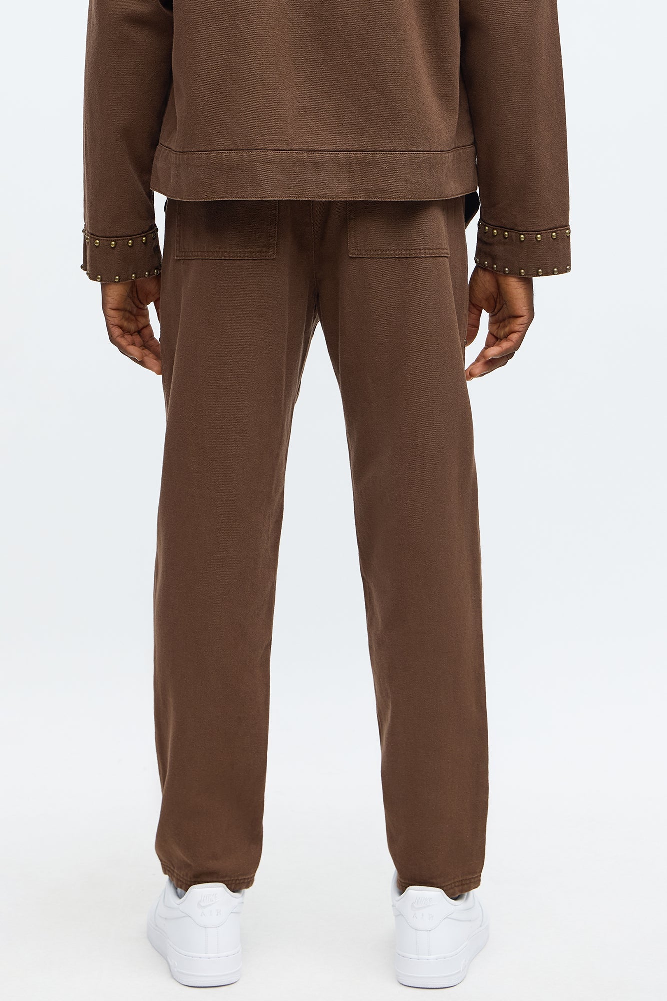 Slim Studded Pant - Brown