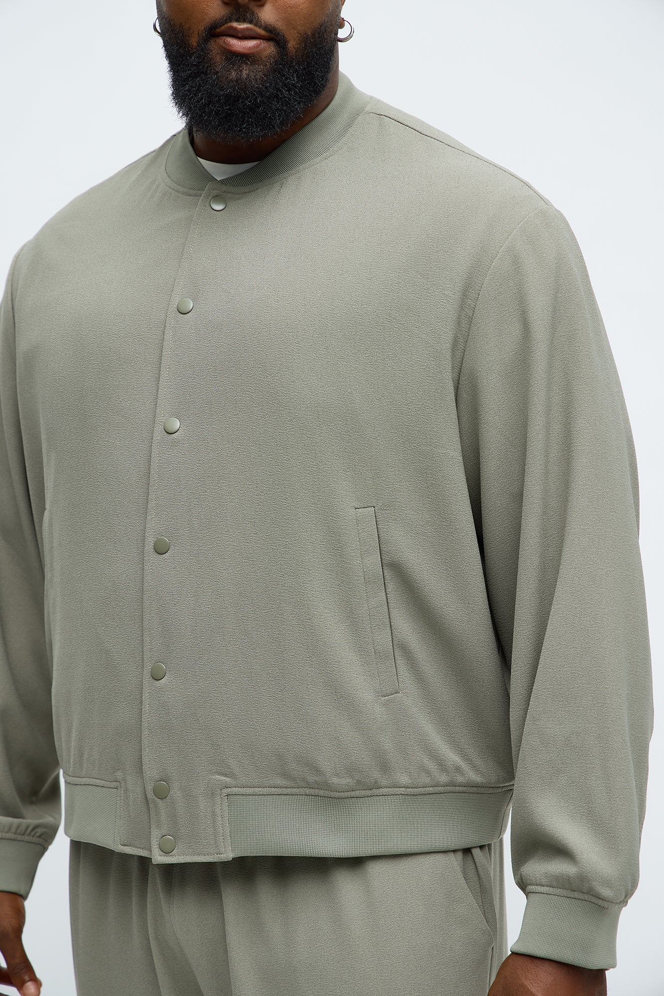 Golden Hour Relaxed Bomber Jacket - Sage