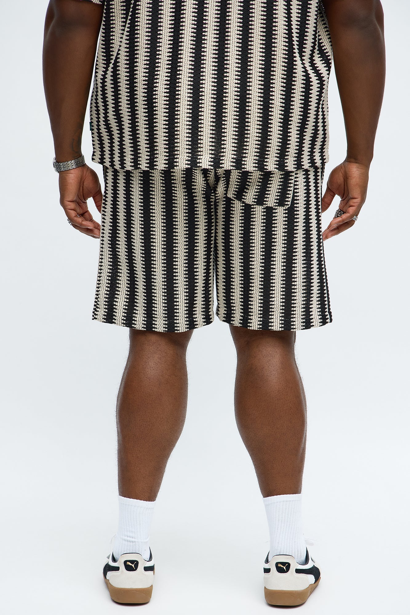 Summit Striped Relaxed Shorts - Black/combo