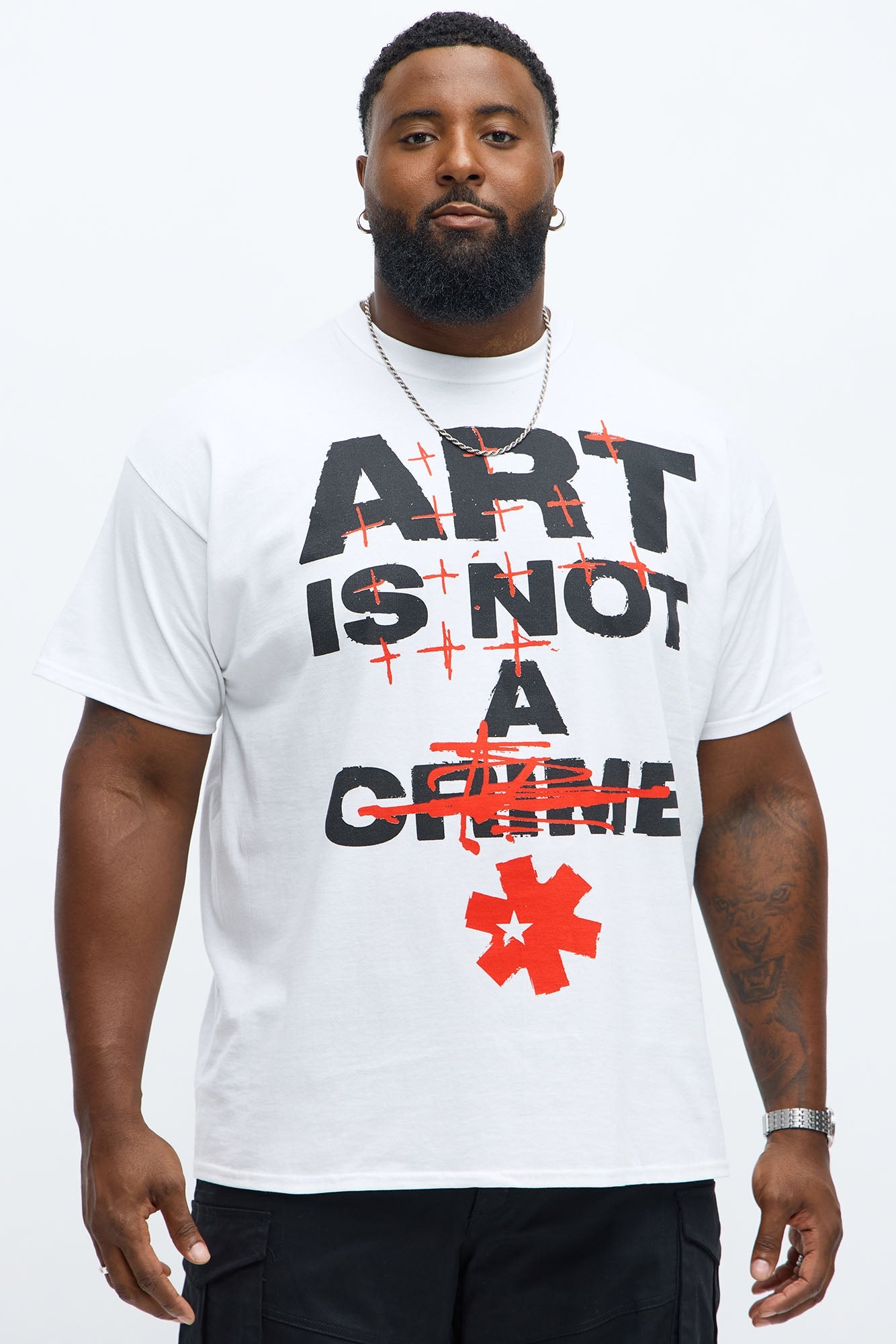 Not A Crime Short Sleeve Tee - White
